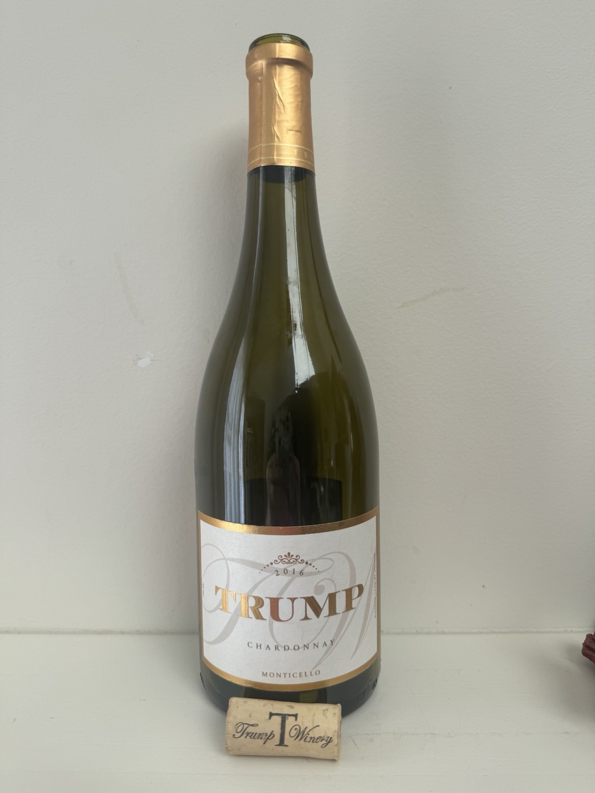 Official Trump Winery 2016 Chardonnay Empty Bottle Collectible Monticello