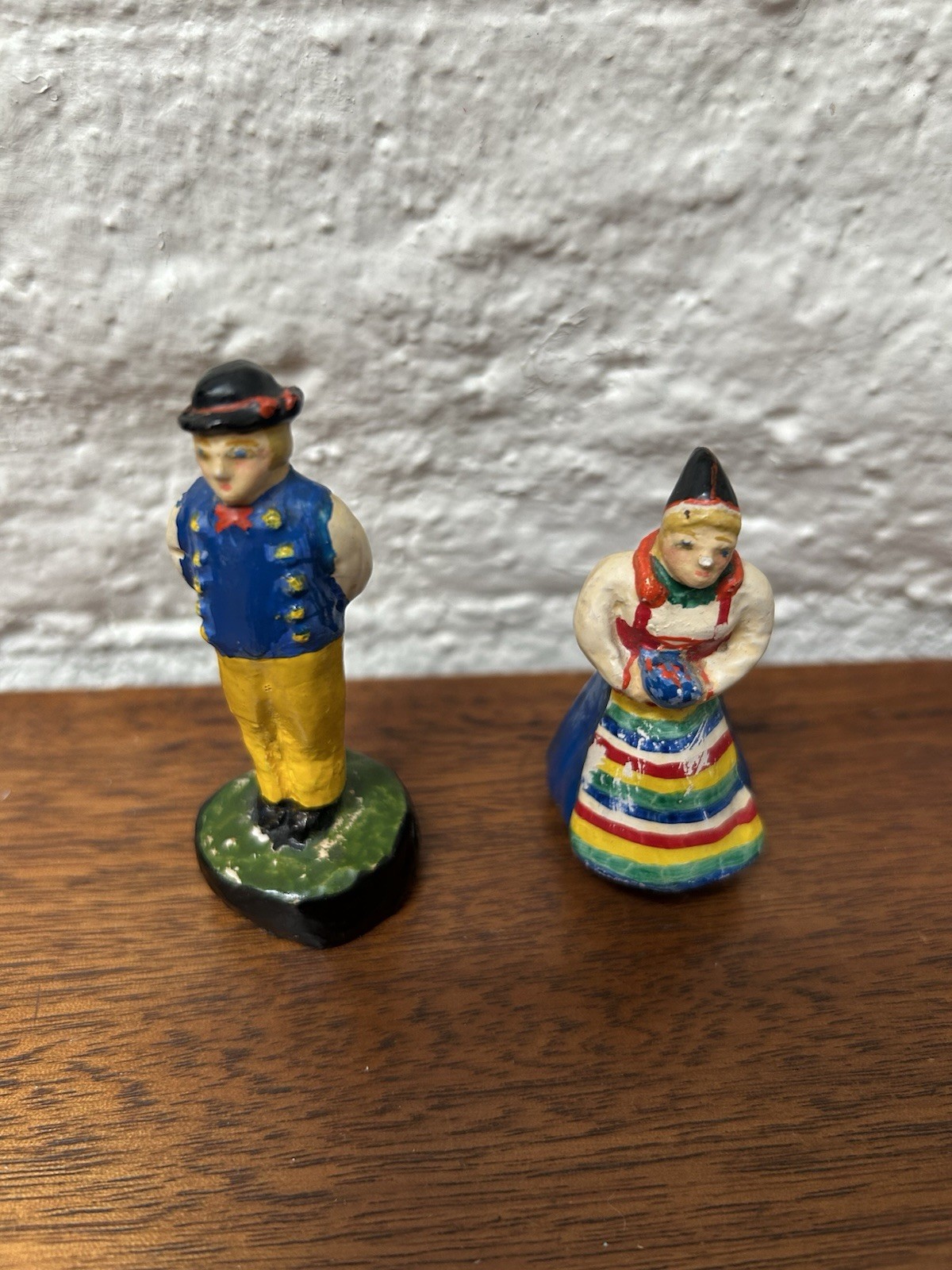 Vtge Oscar Gunnarson Swedish Man & Woman Figurines Statues Miniature Sculptures
