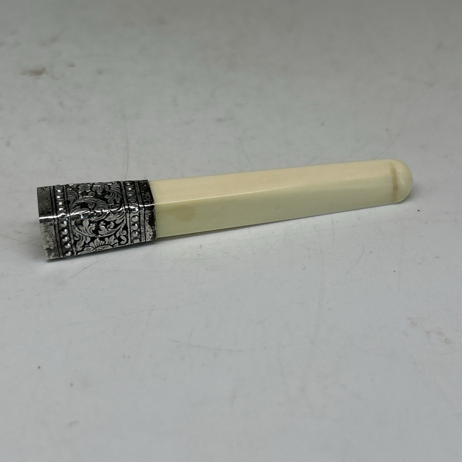 Vtg Cigarette Holder With Sterling Silver Tip Celluloid Holder Art Deco