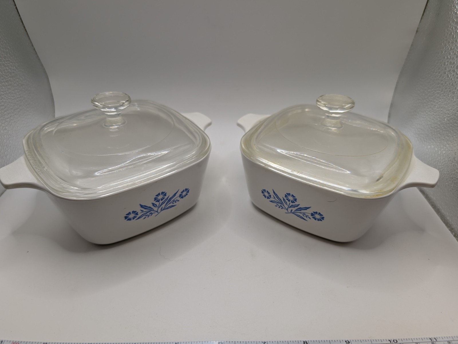 Vintage Corning Ware Blue Cornflower P-41-B Petite Pans Pyrex Lids Lot 2