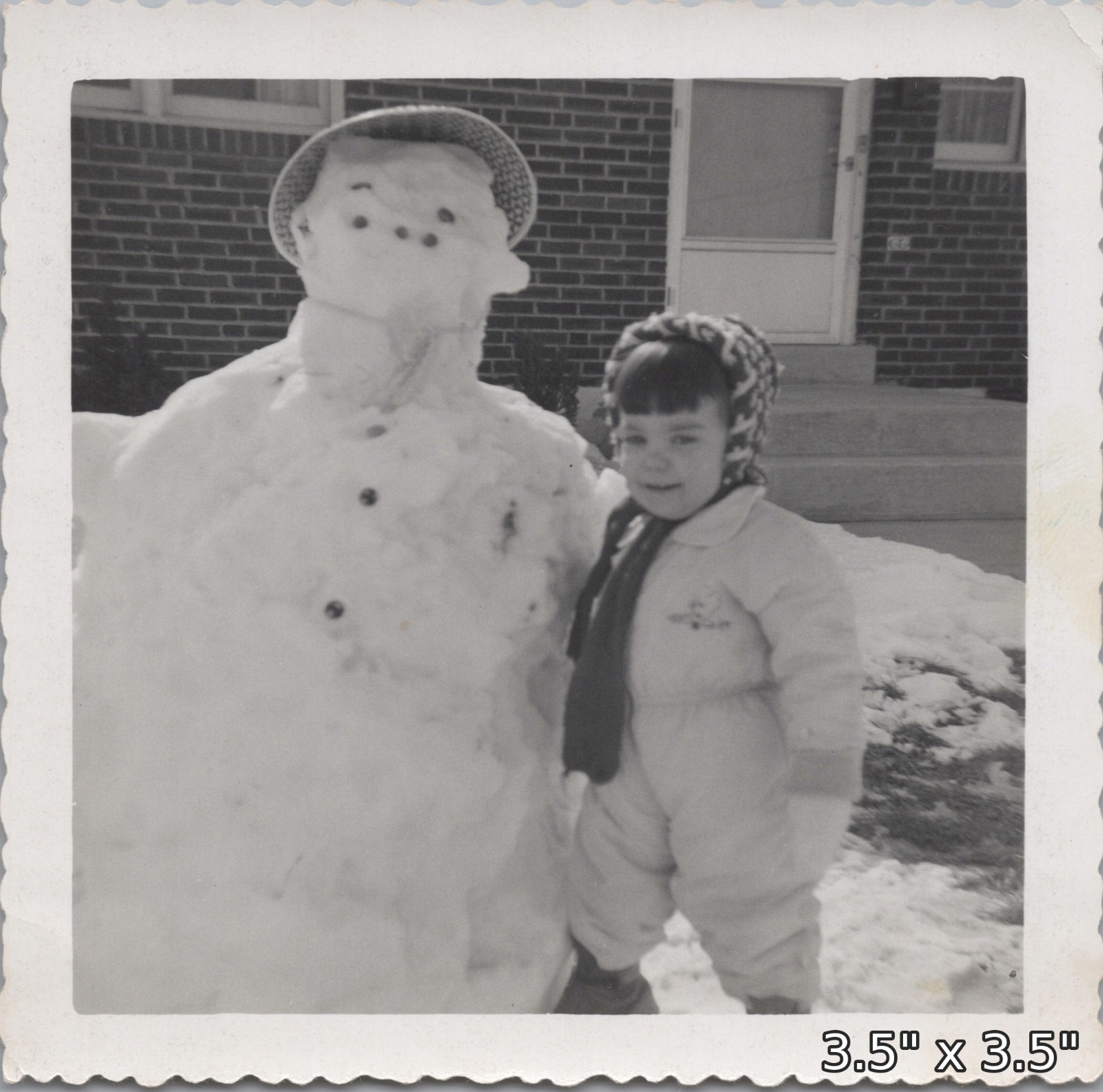 1957 Harrisburg Pennsylvania Girl Snowman Snow Woman Winter VINTAGE PHOTO 1957 Harrisburg Pennsylvania Girl Snowman Snow Woman Winter VINTAGE PHOTO