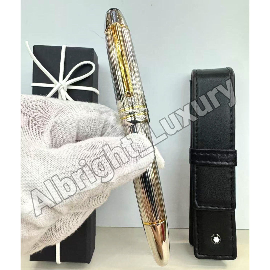 MONTBLANC Meisterstück Solitaire Silver Pinstripe Fountain Pen Luxury VIP Gift