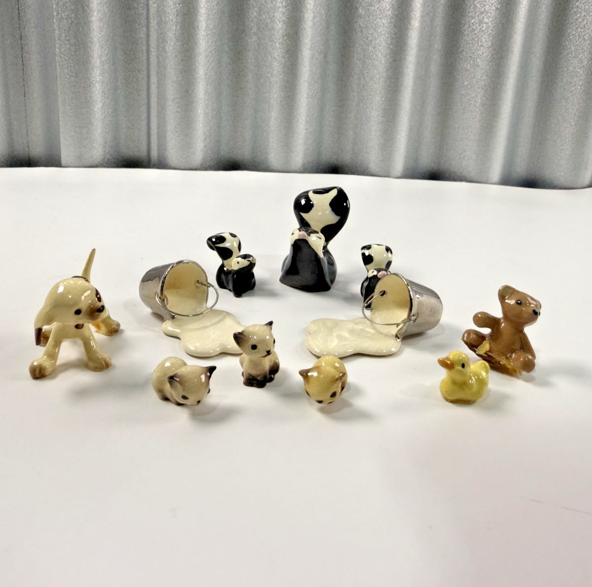 Lot of 11 Hagen Renaker Collectible Miniatures VTG Tiny Figurines Milk Kittens
