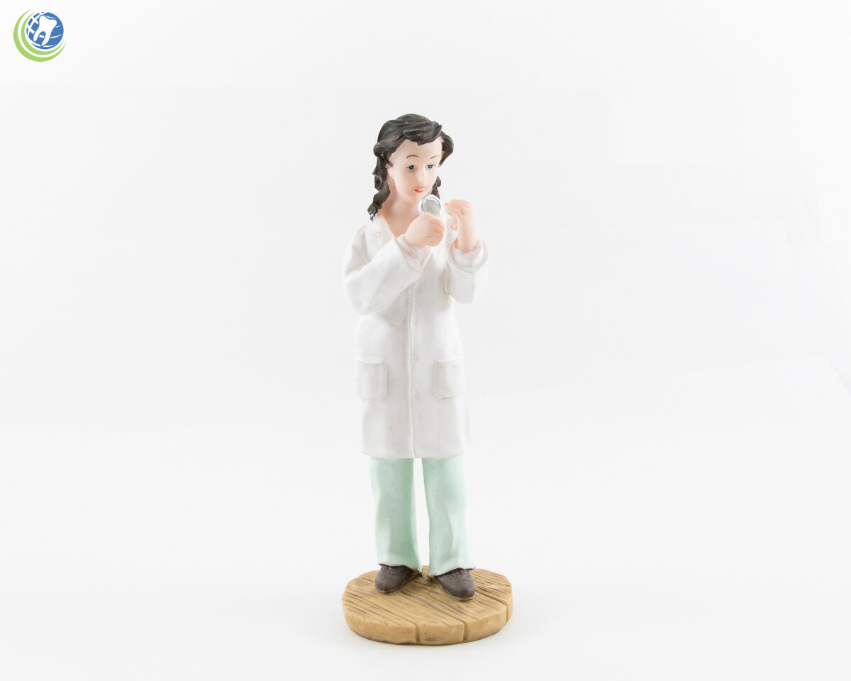 Female Doctor Dentist Hygienist Researcher Figurine Decoration Made of Resin