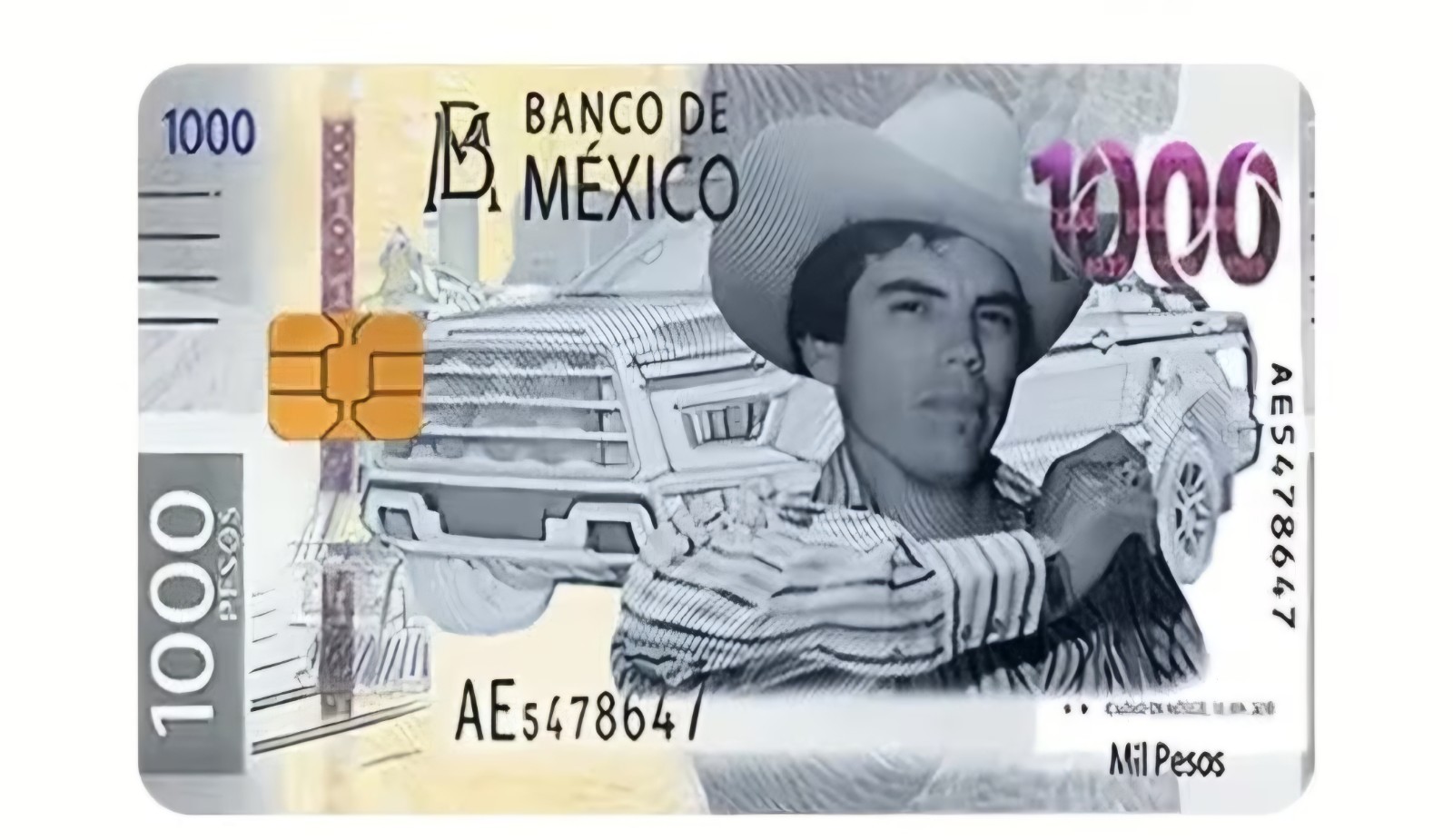 Mexico Theme Banco De Mexico 1000 Pesos Credit/Debit Card Skin Cover Sticker