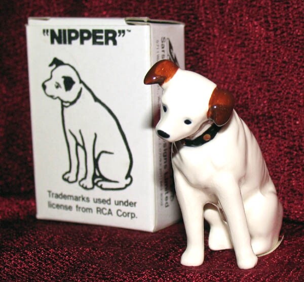 VINTAGE RCA NIPPER DOG FIGURINE #743 BY SARSAPARILLA DECO DESIGNS - MINT IN BOX