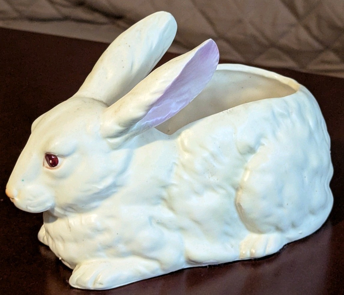 Vintage Norcrest Japan Ceramic Rabbit Planter w/Foil Label 8\ Vintage Norcrest Japan Ceramic Rabbit Planter w/Foil Label 8\