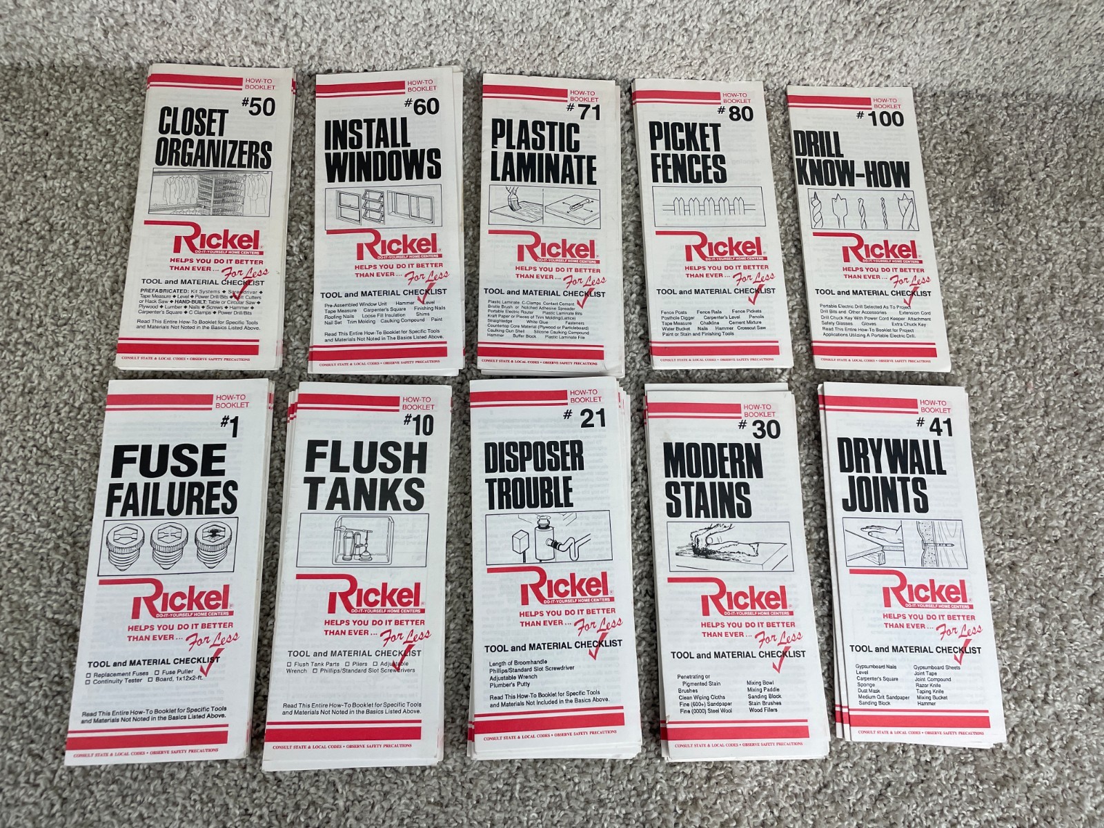 Lot of 53 Vintage How-To Booklet Brochure Rickel Do It Yourself Home Centers Lot of 53 Vintage How-To Booklet Brochure Rickel Do It Yourself Home Centers