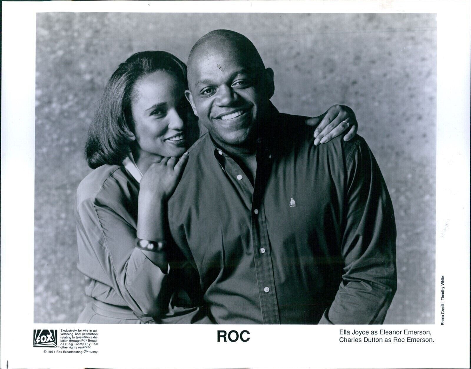 1991 Ella Joyce And Charles Dutton In Fox Comedy Series Roc Tv Promo Photo 8x10