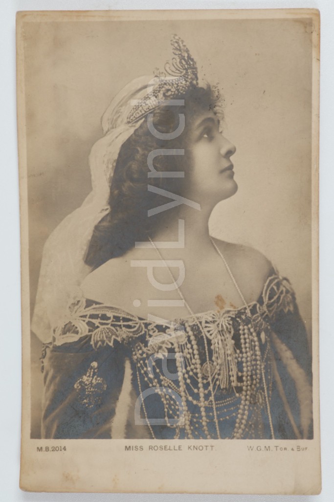 Vintage 1911 RPPC Actress Miss Roselle Knott Real Photo Postcard Theater Stage
