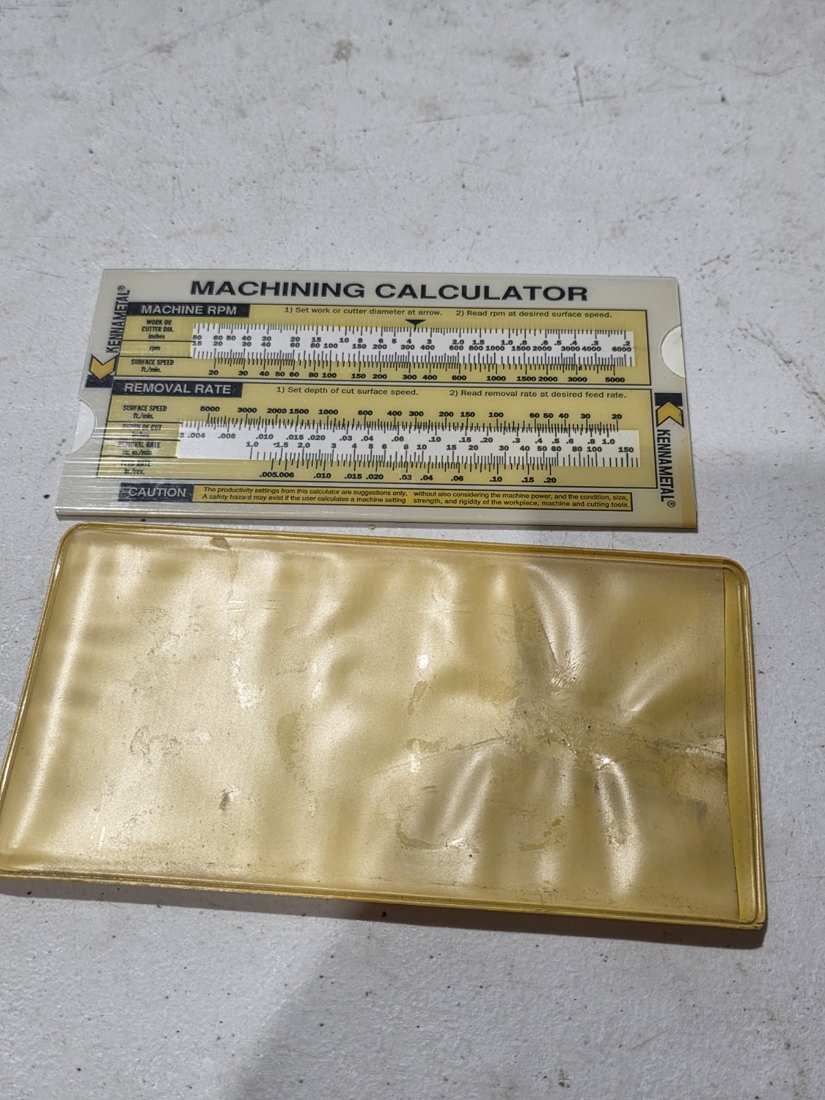 Kennametal Machining Slide Calculator Vintage Machinist Toolmaker
