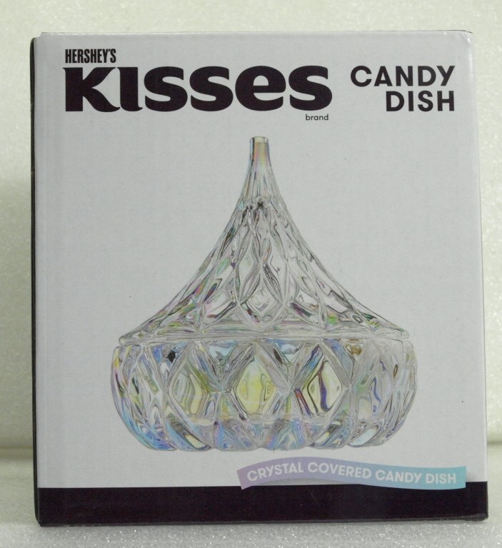 GODINGER HERSHEY\'S CANDY DISH IN IRIDESCENT GLASS
