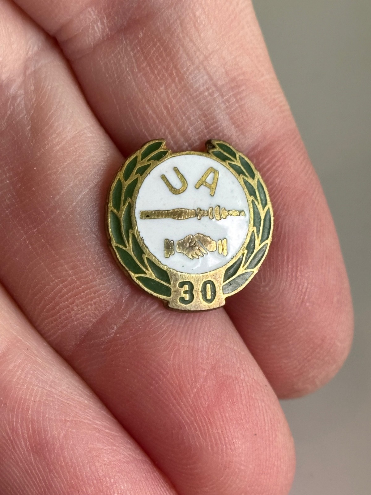 Vtg UA Plumbers Pipefitters Steamfitters Union 30 Year Service Pin Tie Tack GF