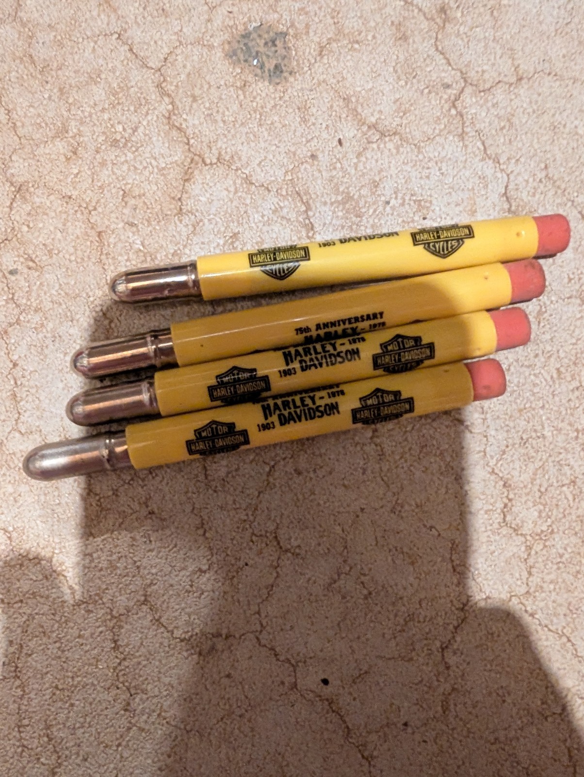Set Of 4 1978 Harley-Davidson 75th Anniversary promotional pencils 