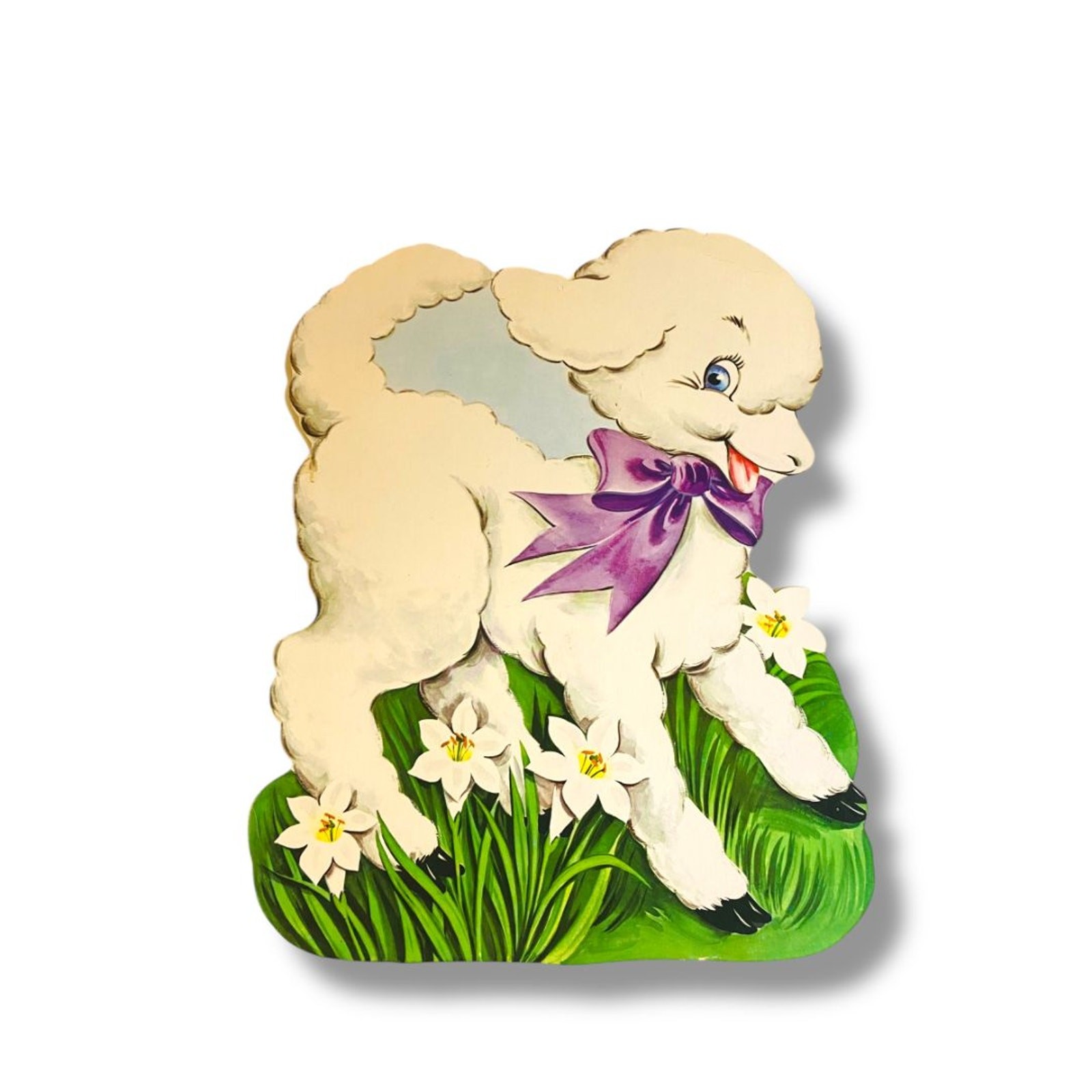 Vintage Spring Lamb Diecut Daffodils 17 Vintage Spring Lamb Diecut Daffodils 17