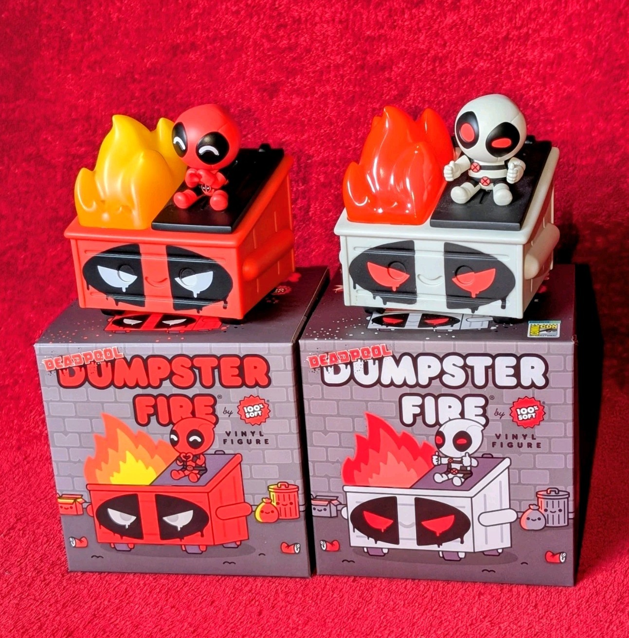 100% Soft Dumpster Fire Lot - Deadpool & X-force SDCC exclusive edition 2024
