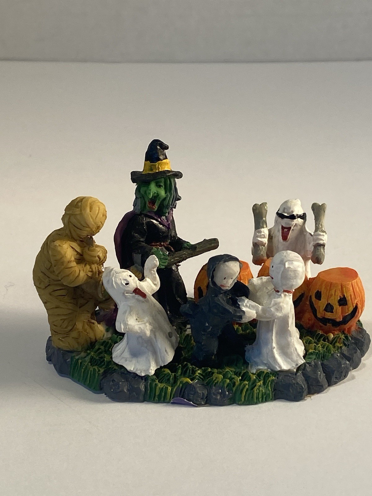 Vtg 90s Resin Halloween miniature Monster party figurine Mummy Witch ghost