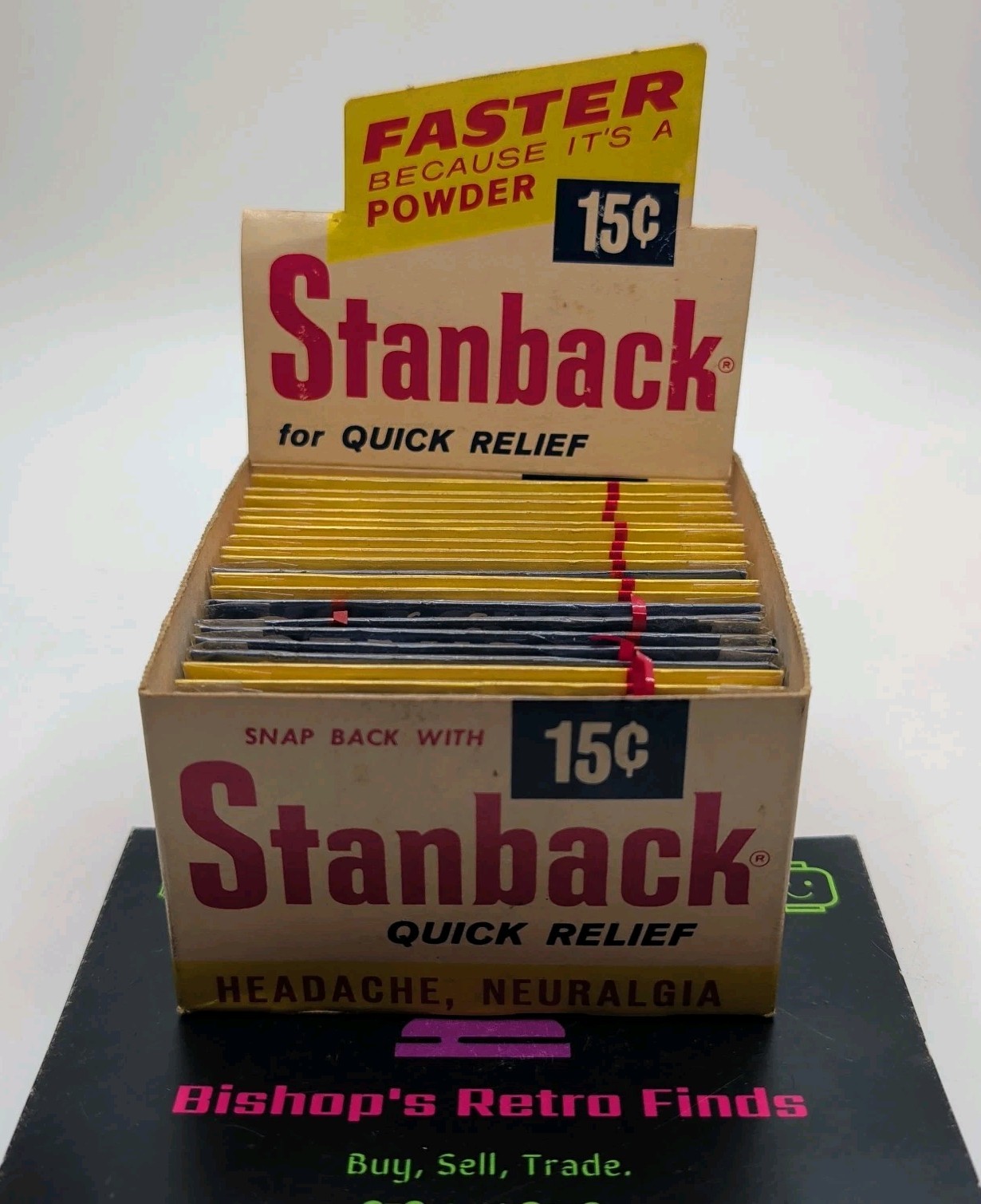 Vtg Stanback Advertising Aspirin Physician Headache Powder New Sealed W Display 