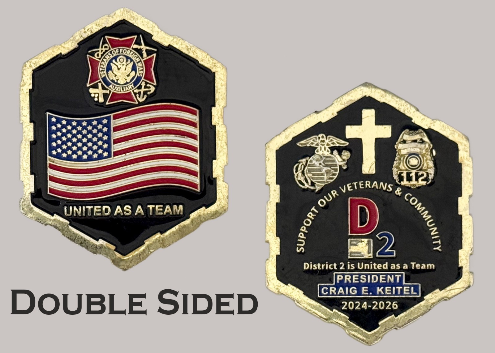 VFW Auxiliary District 2 Veteran Community Support Challenge Coin  J#26