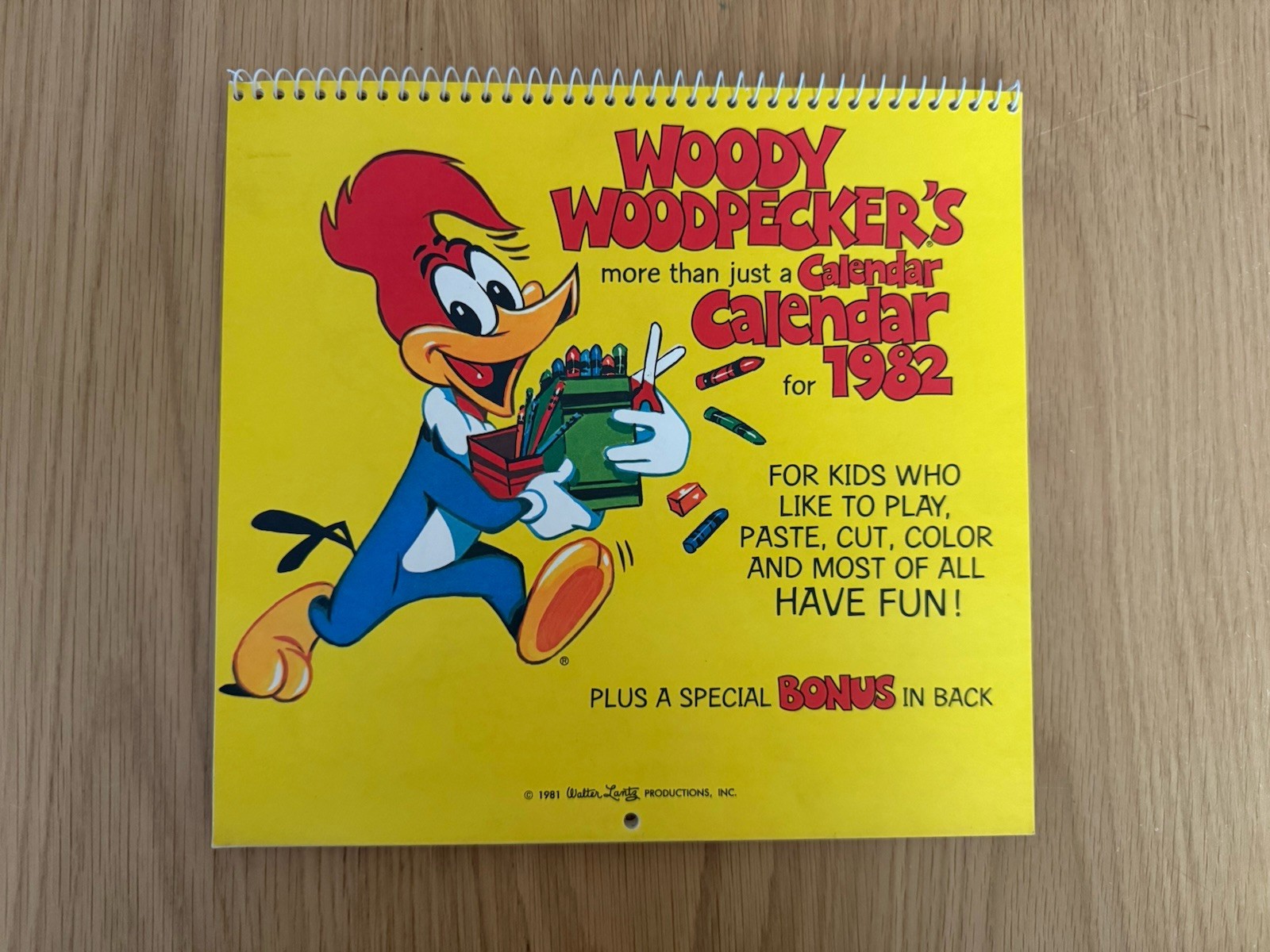 Vintage Woody Woodpecker’s Calendar 1982 Cartoon Animation Art