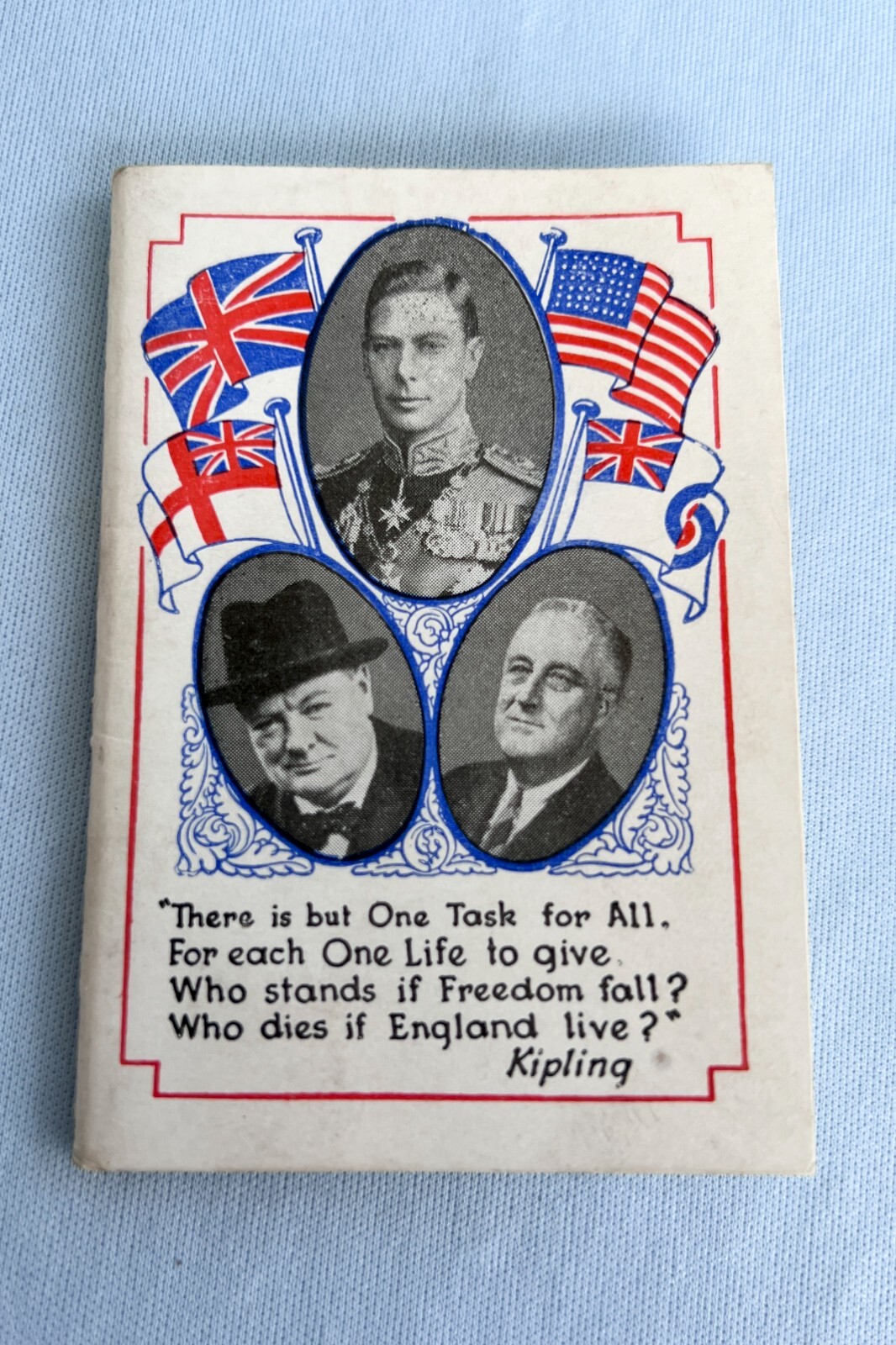 Circa 1942 WWII Britain Military Booklet King George VI Churchill Roosevelt