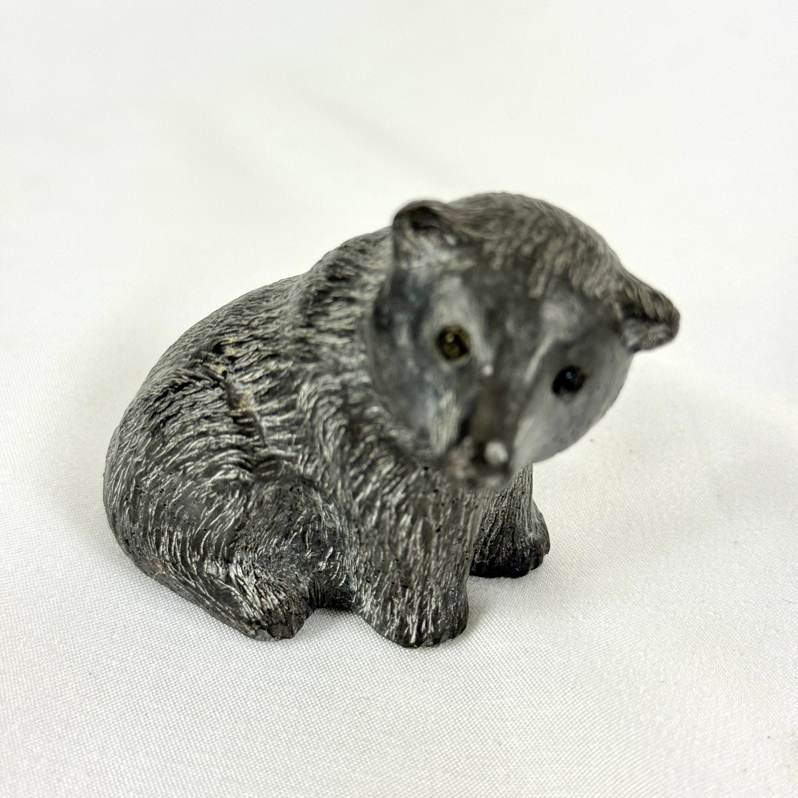 Bear Cub Figurine Wolf Originals Canada Soapstone Cast Small Black Sculpture