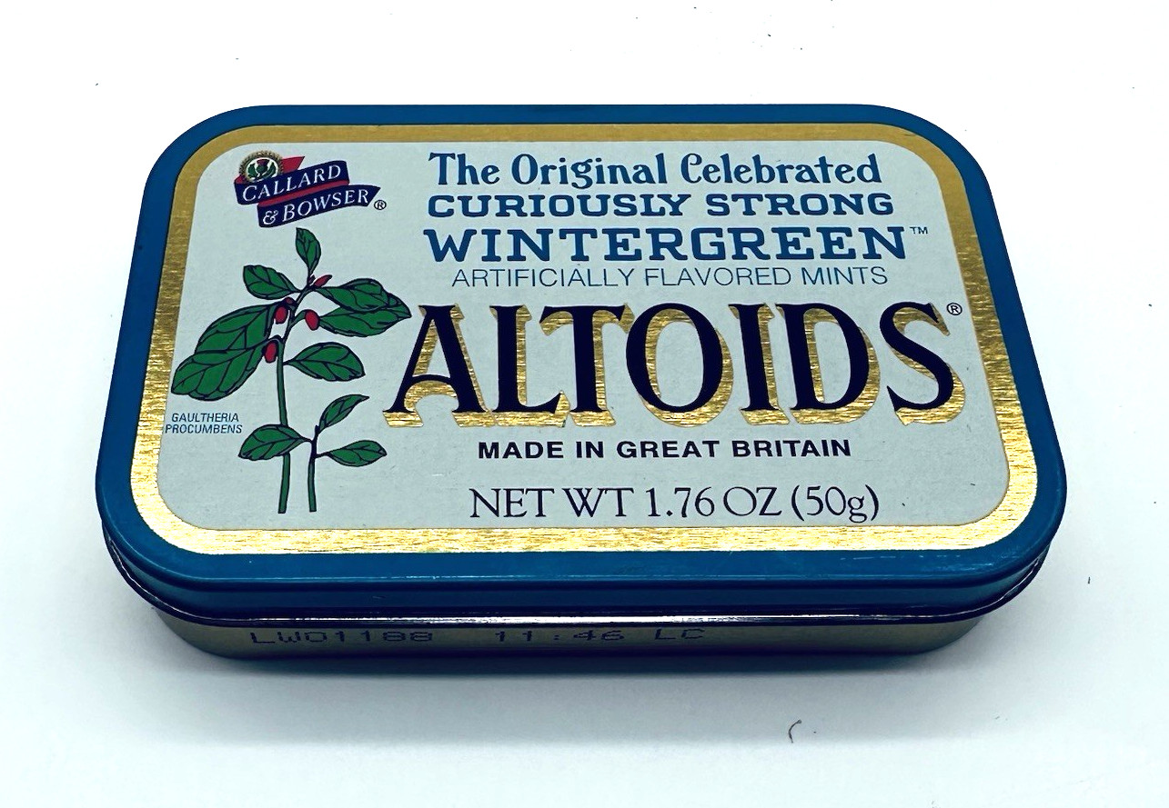 Altoids Wintergreen Vintage Flat Top EMPTY TIN Rare Collectible Great Britain