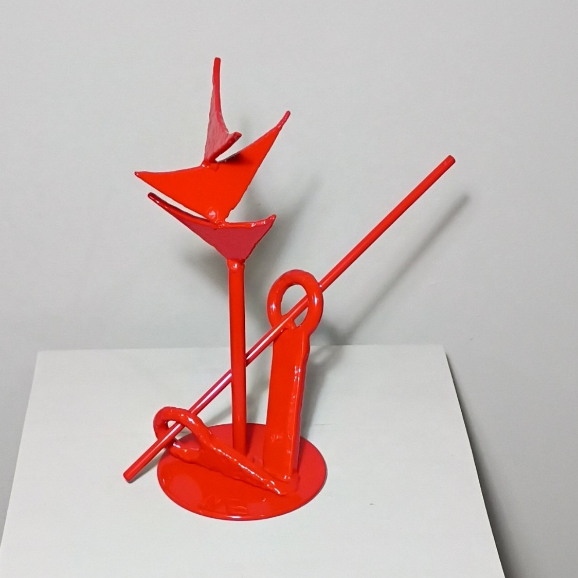 Mark R English Modern Abstract Powder Coated Steel  Sculpture Title (Apex)
