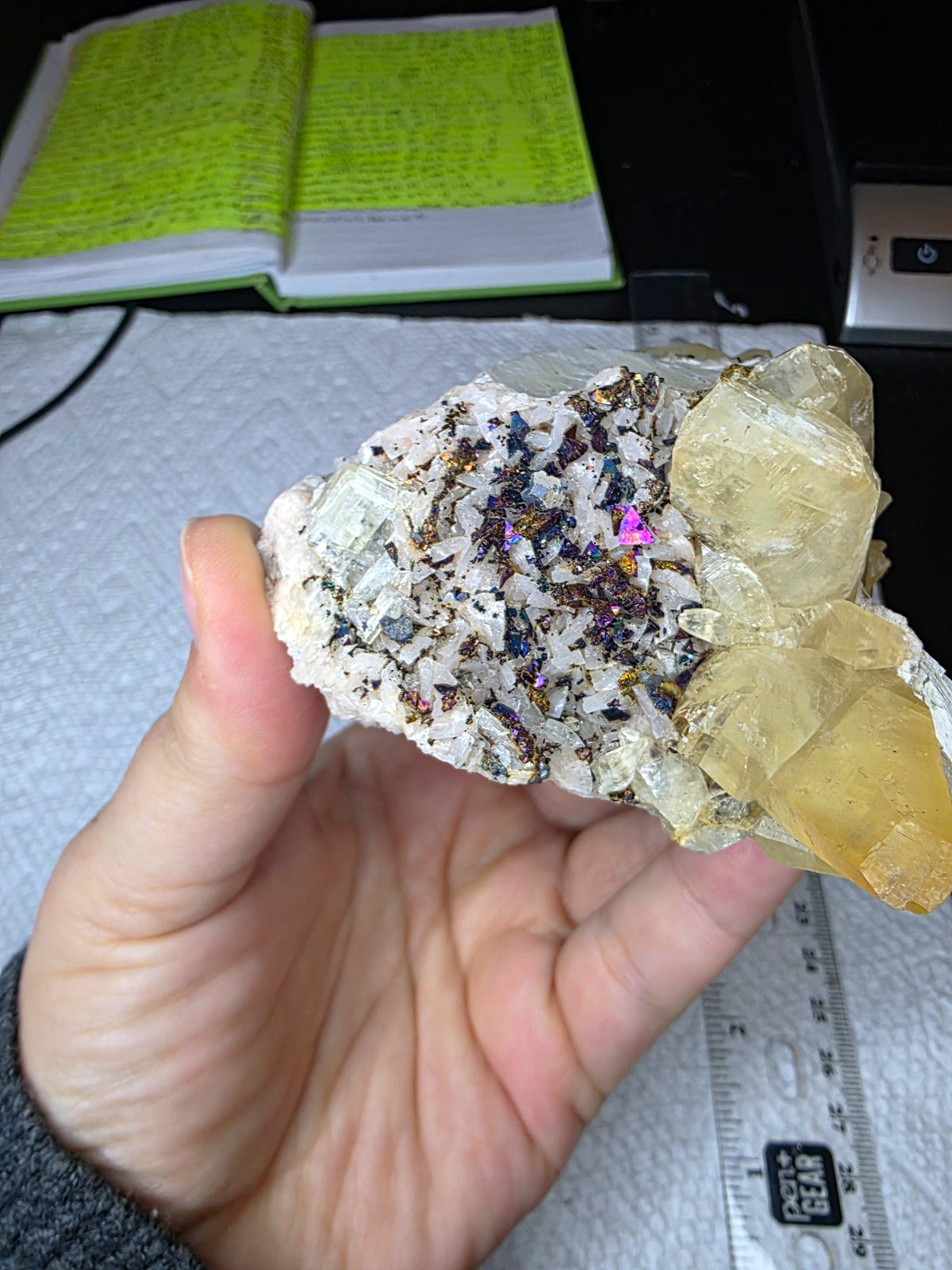 Chalcopyrite, Calcite, on Dolomite#1 Tri State Mining Region 522g