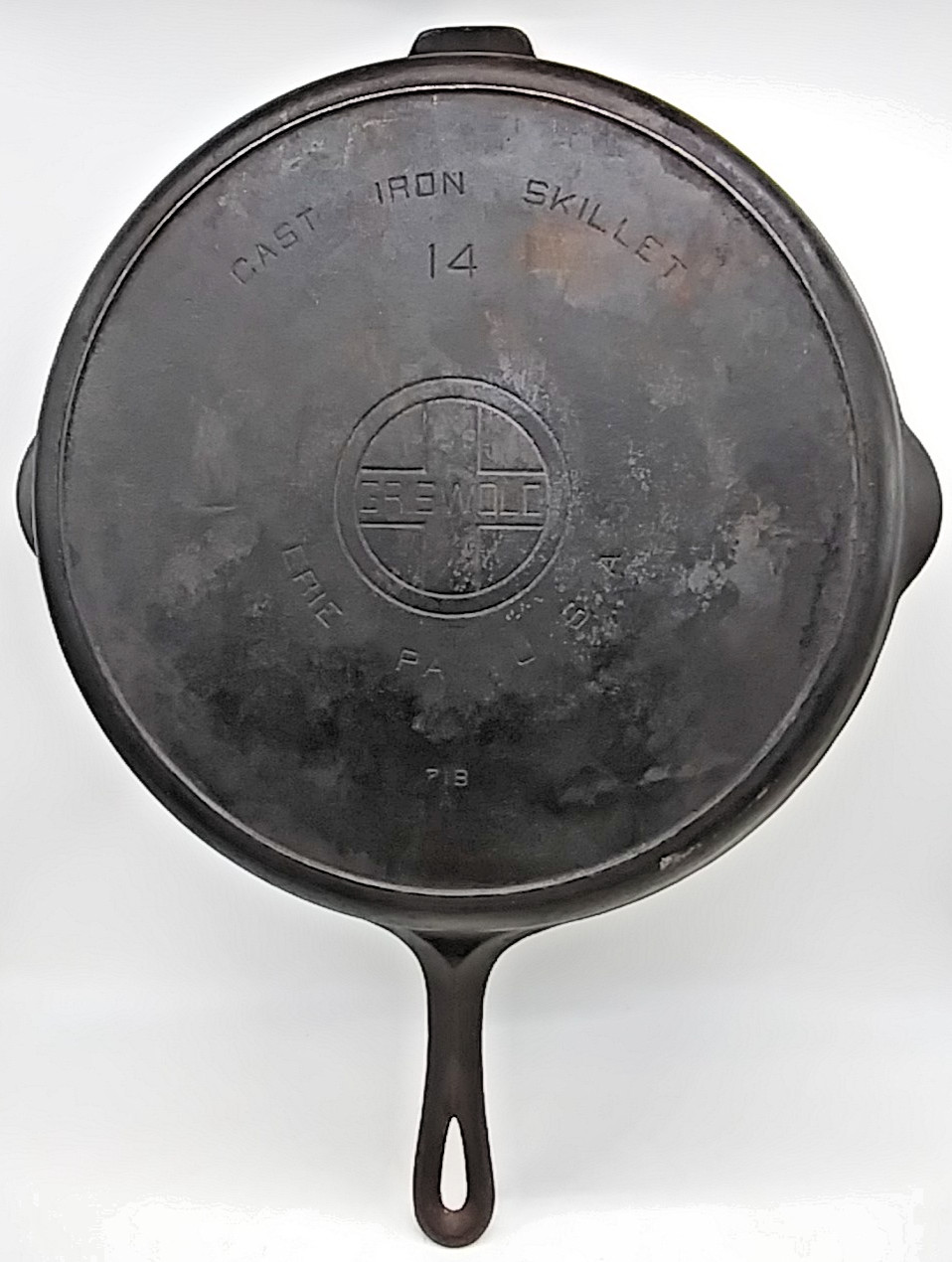 Griswold #14 Cast Iron Skillet 718 Vintage w/ Large Block Logo and Heat Ring 15\