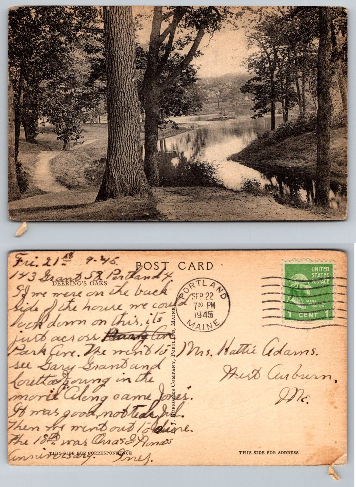 Deering's Oaks Park Portland Maine Postcard PB128-S Deering's Oaks Park Portland Maine Postcard PB128-S