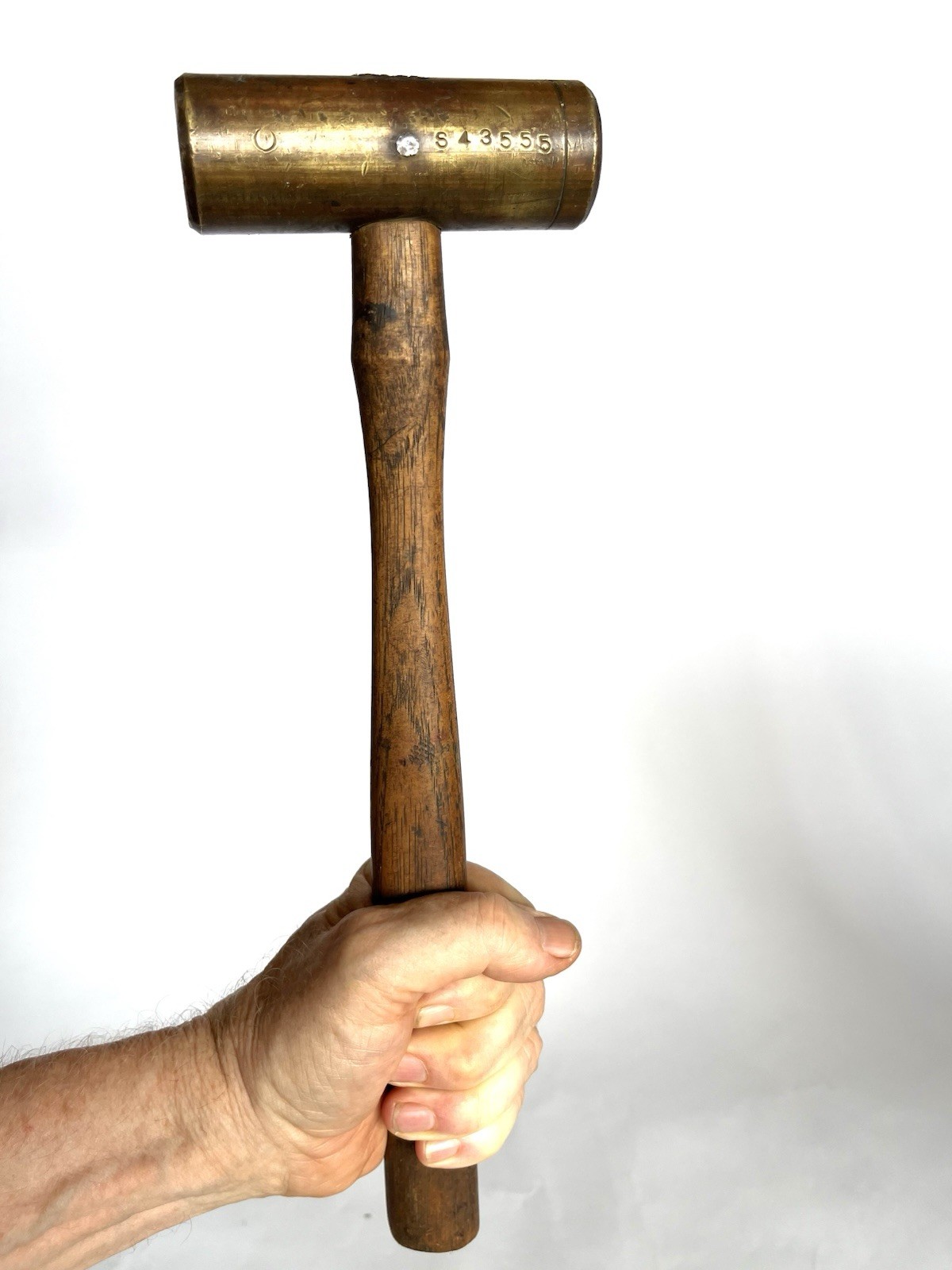 MACHINIST  OfCe TOOL LATHE MILL  Vintage Brass Head Soft Blow Hammer Mallet