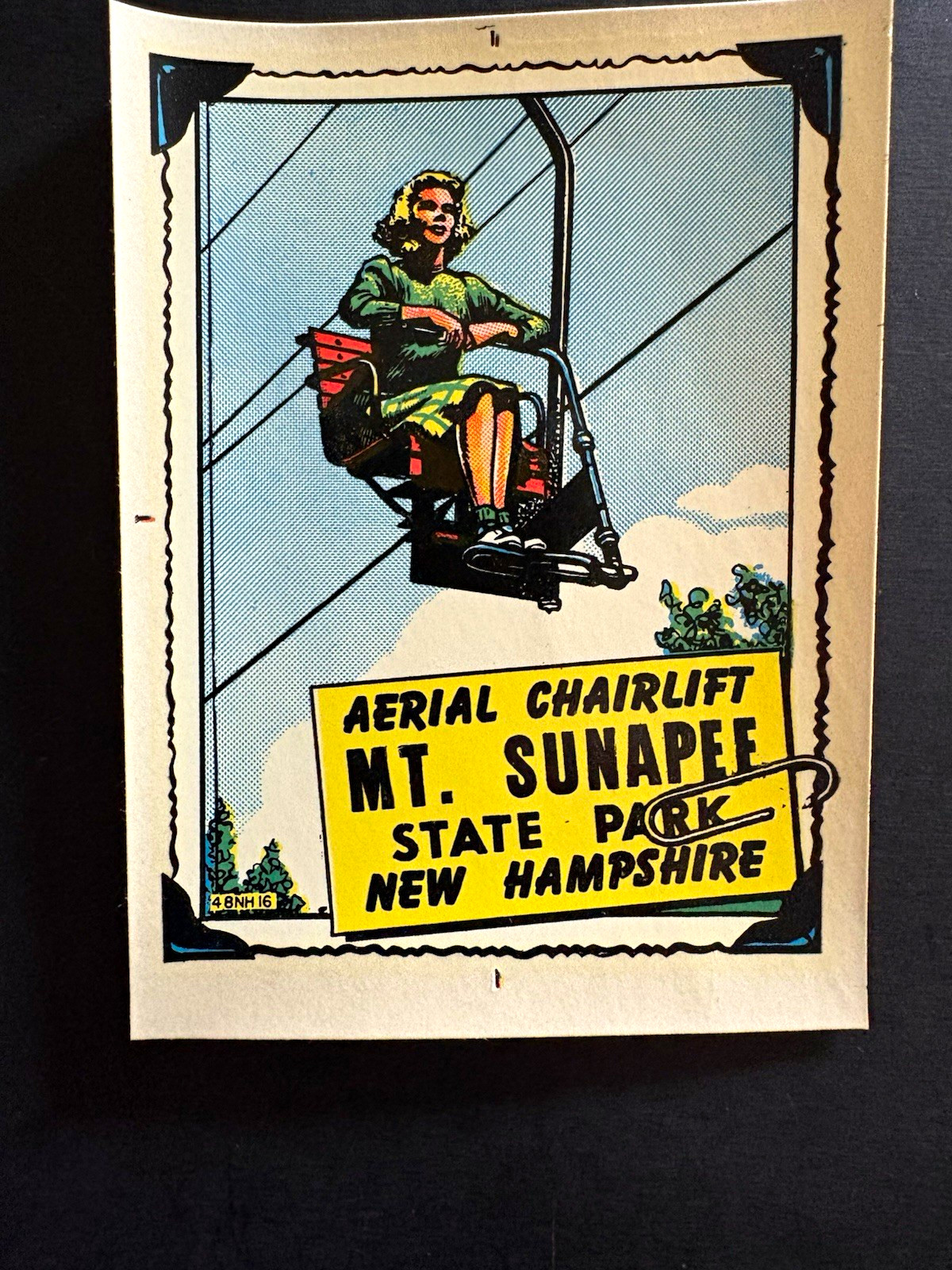 Vintage Chairlift Mt. Sunapee St Park New Hampshire Ski NH Souvenir Decal Skiing