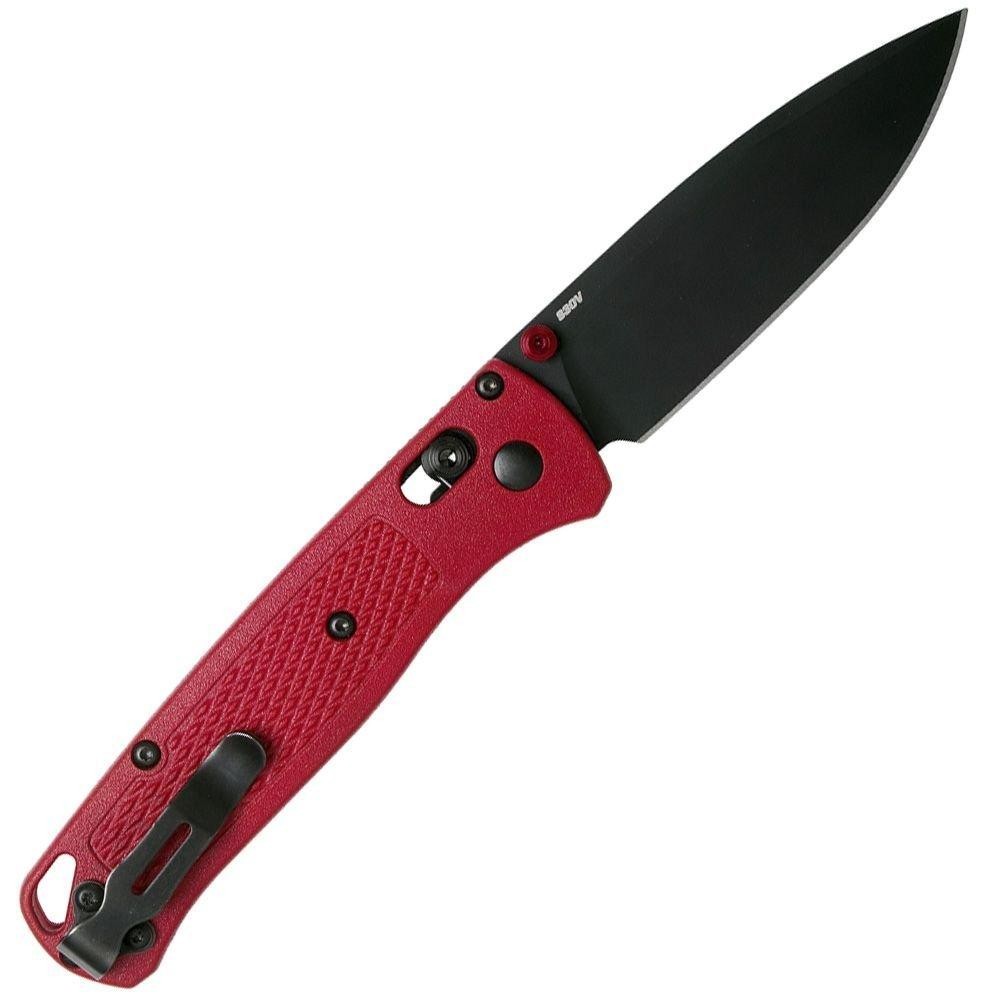 Benchmade Bugout 535 Pocketknife Red Handle Black Plain Drop Point S30V