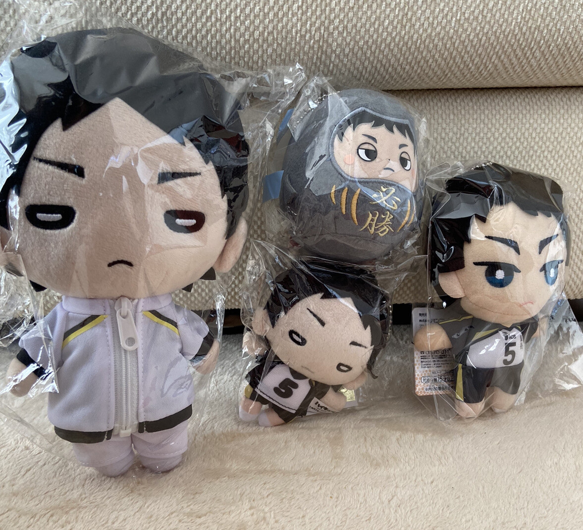 Haikyuu Keiji Akaashi Set of 4 Plush Doll Nitotan BIG Tomonui Daruma Japan HQ