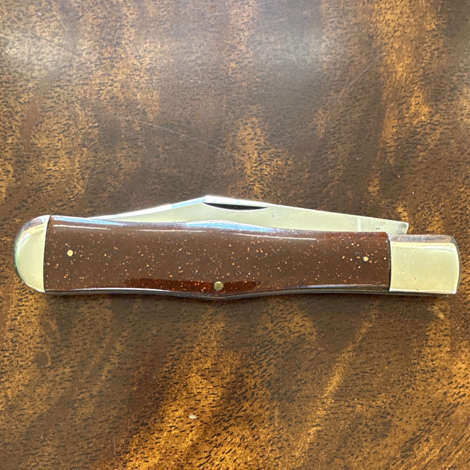 CASE XX 1970 Vintage Slipjoint Pocketknife Clip Point SS Blade Brown Handle