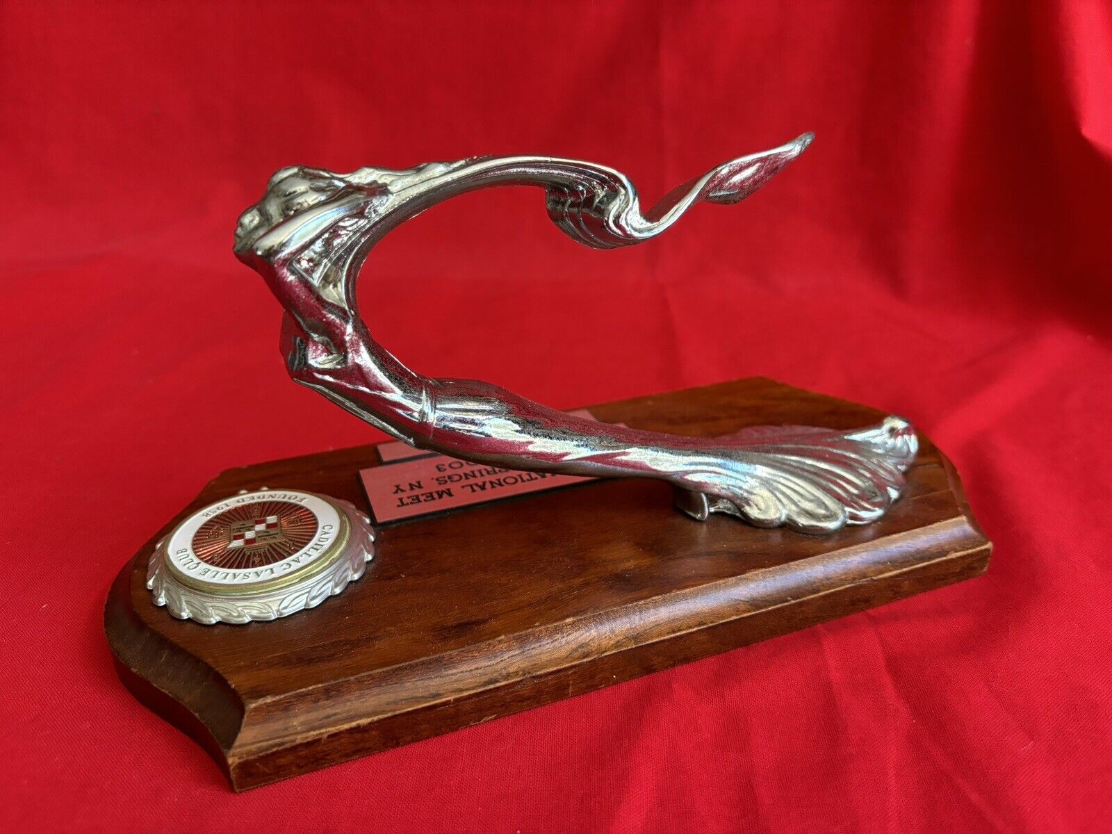 Vintage Cadillac Chrome Flying Lady Hood Ornament Trophy