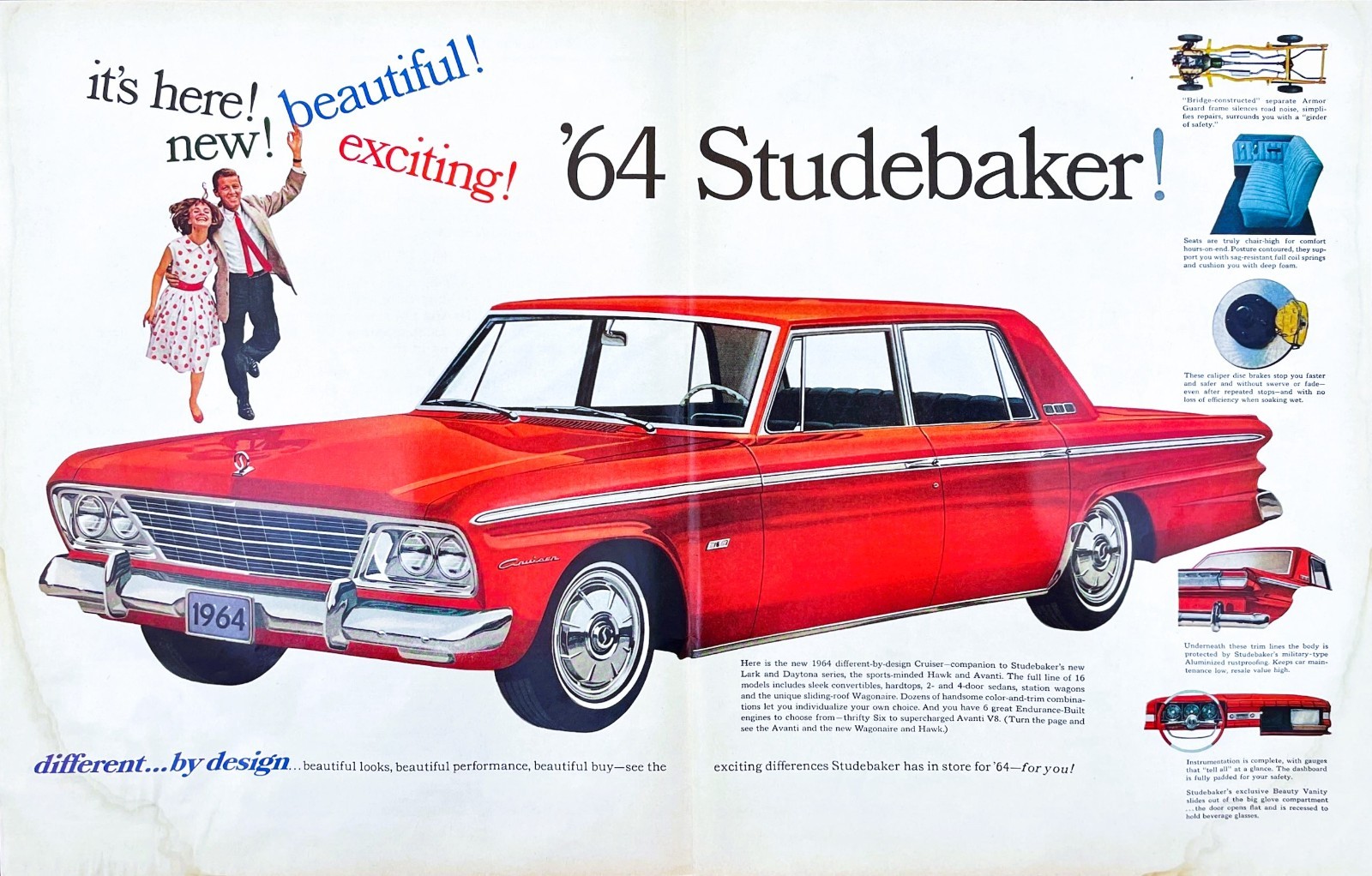 1964 Studebaker Lark Daytona Hawk Avanti Wagonaire Cruiser Series Mag Print Ad