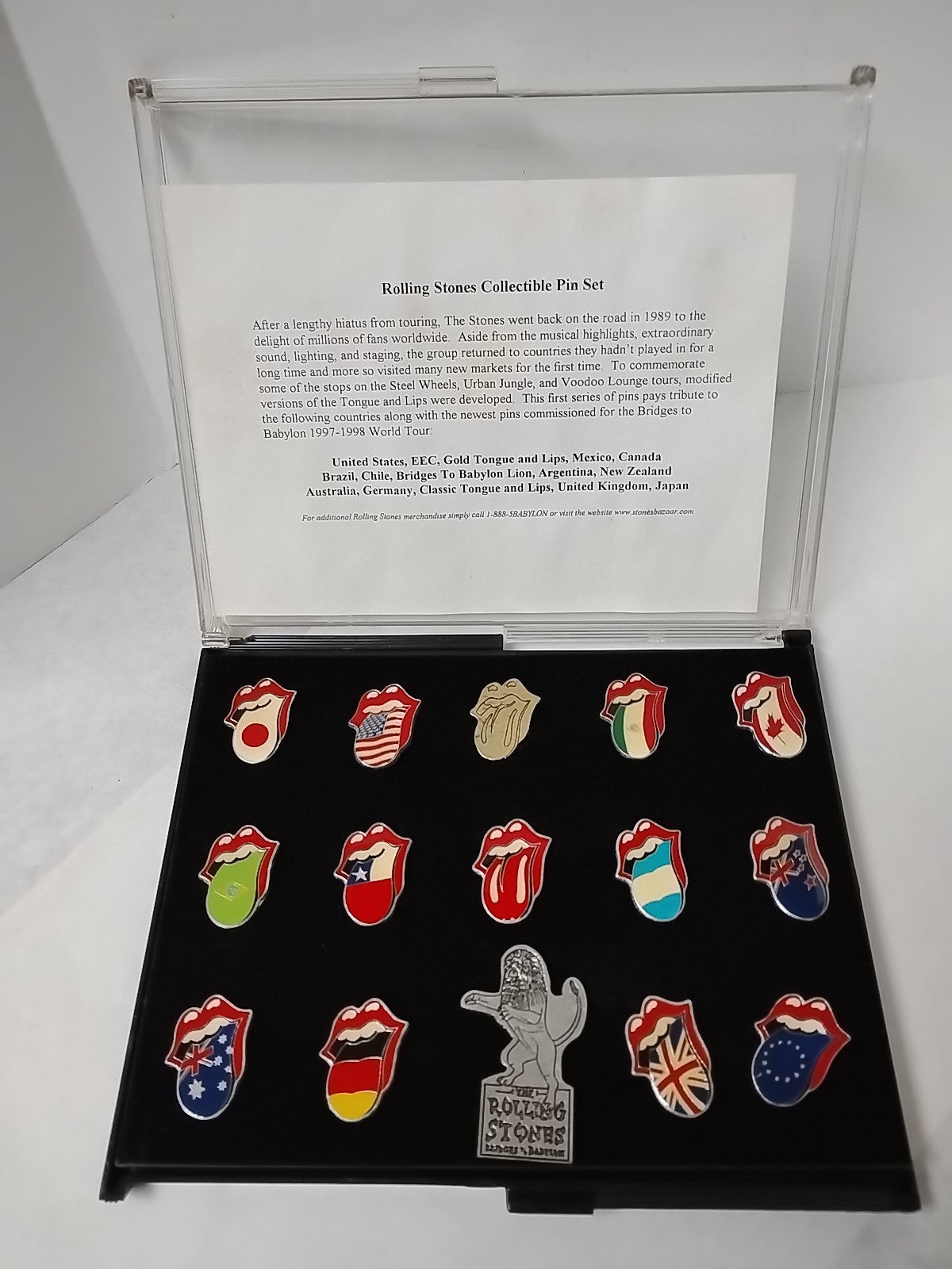 The Rolling Stone Bridge To Babylon 15 Pin Set-complete The Case Is Broken 