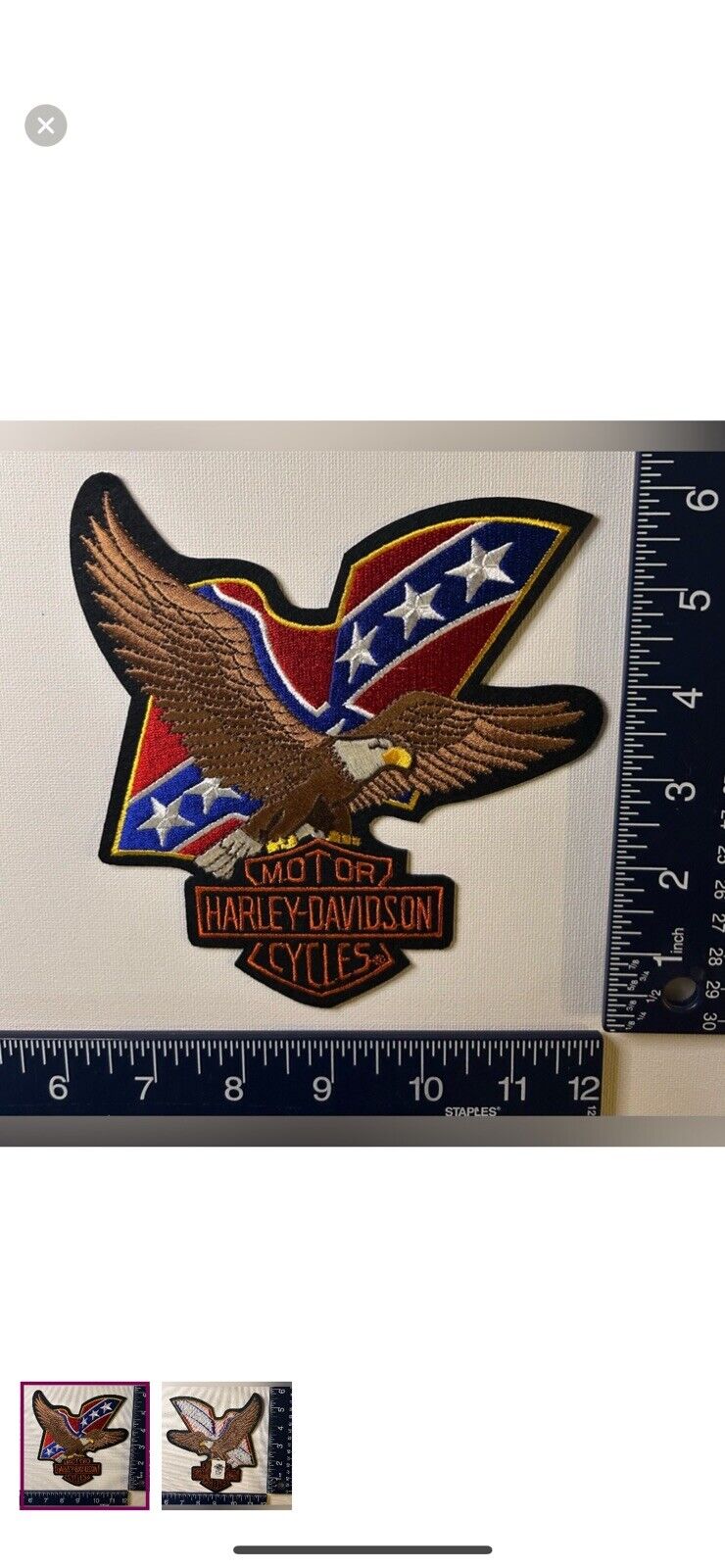 Authentic Vintage Harley-Davidson Patches / Emblems Eagle Flag