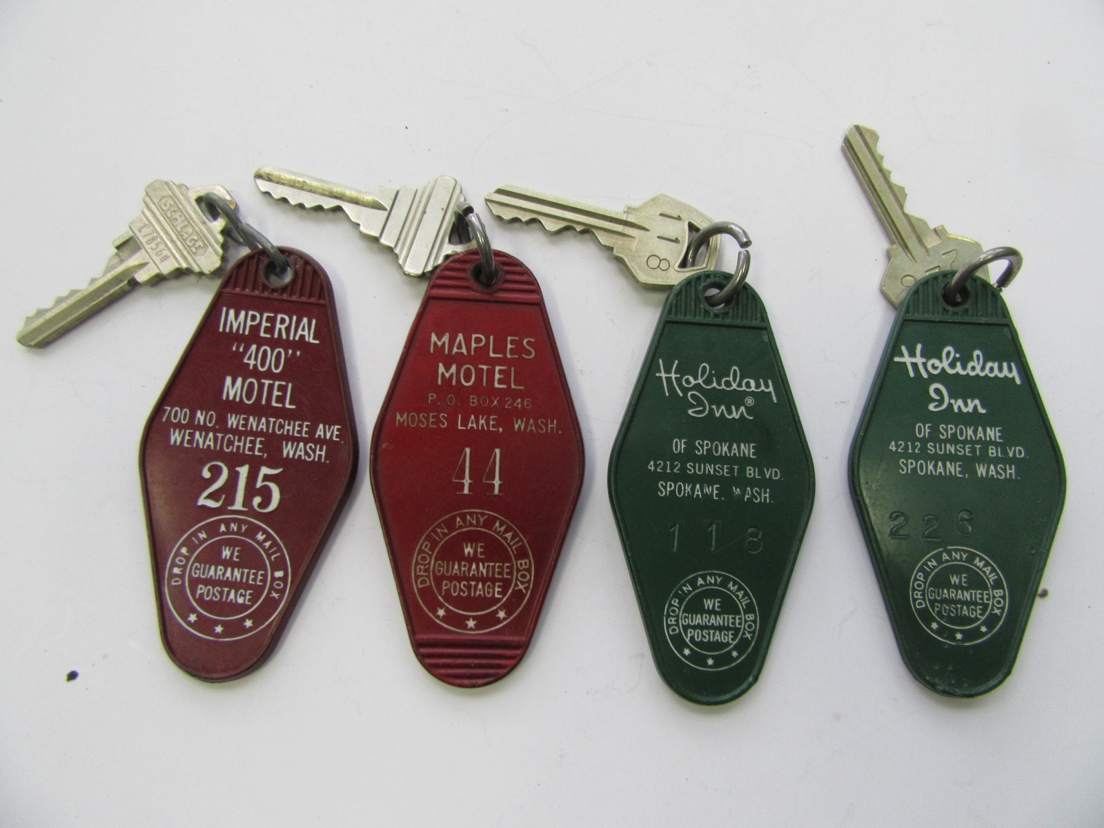 Vintage Hotel Motel Room Key & Fobs, Washington State (Price is per each Key) Vintage Hotel Motel Room Key & Fobs, Washington State (Price is per each Key)