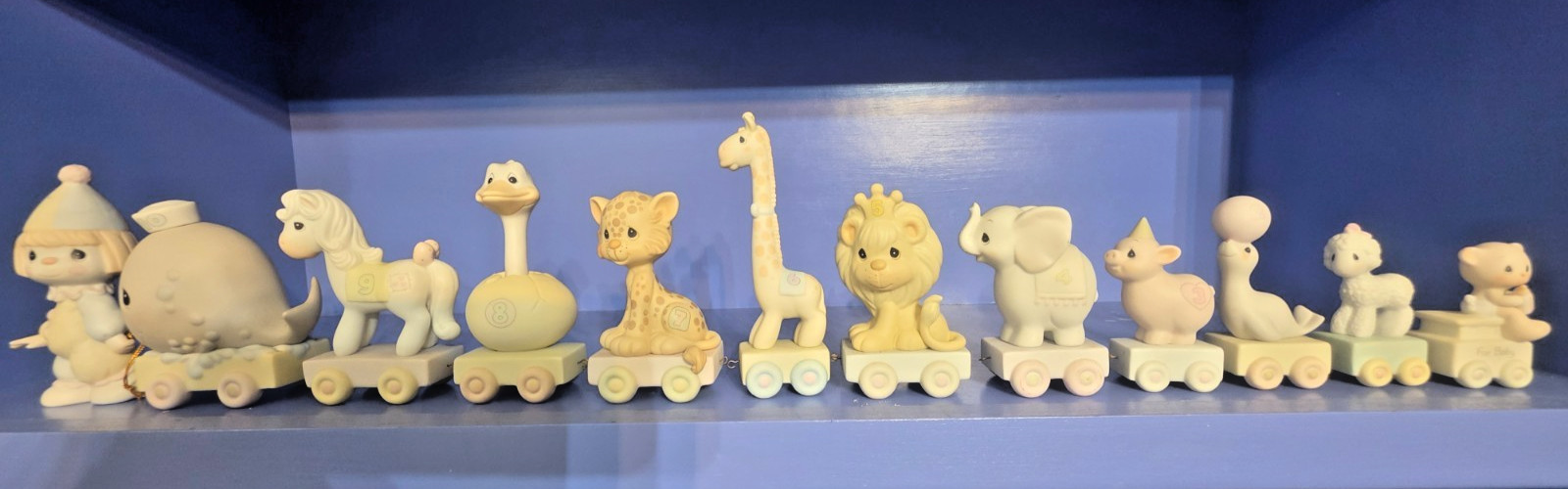 Vintage Enesco Precious Moments 1pc Birthday Train Set Baby -age 10 with boxes