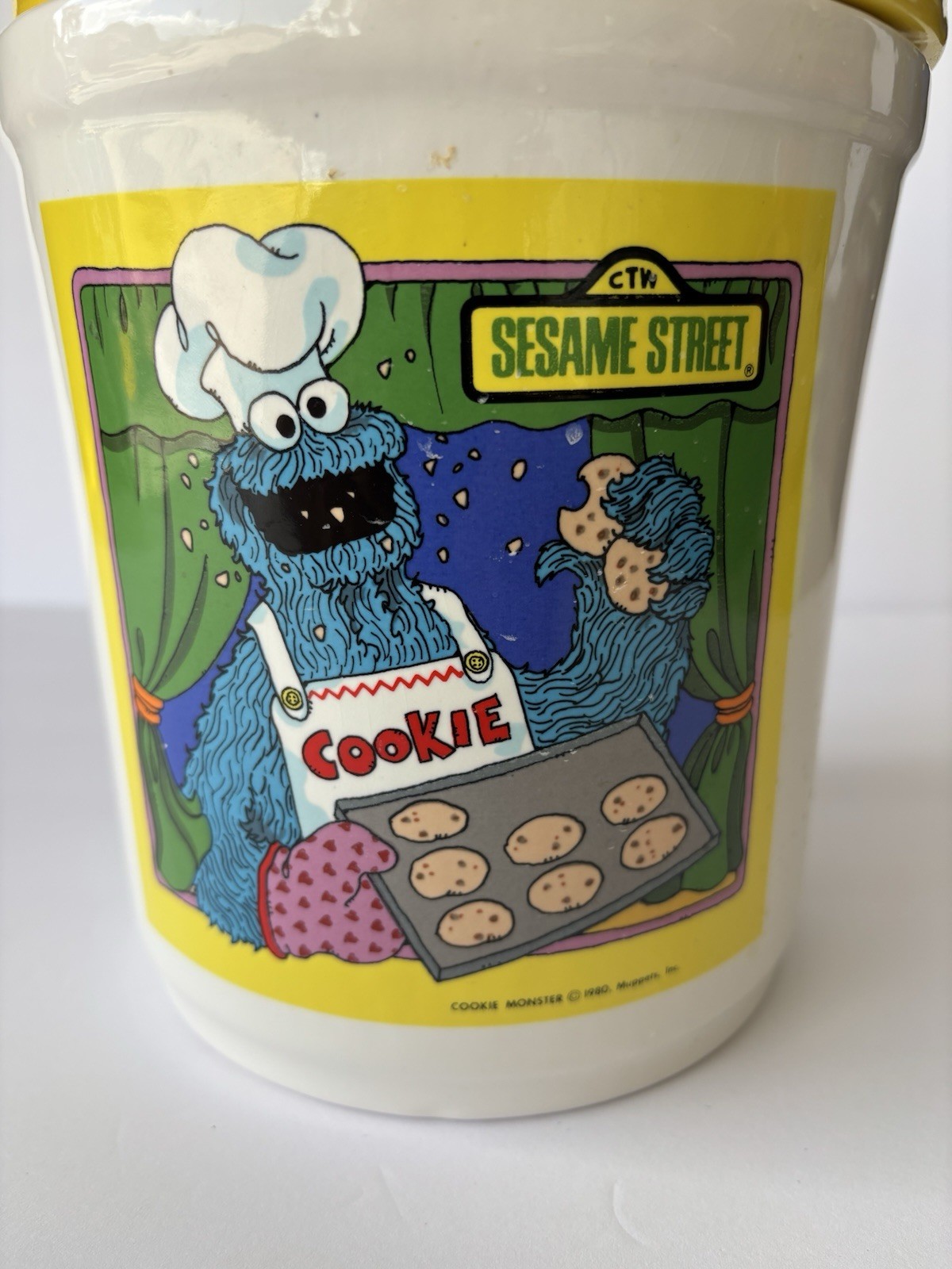 Vintage 1980 Cookie Monster Jar Sesame Street Muppets 970 Ceramic