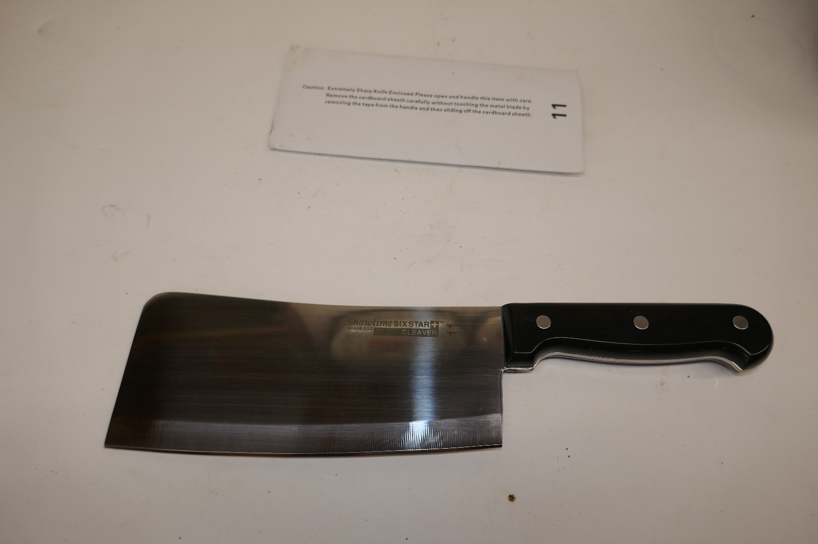 Show Time  Six Star Heavy Duty Meat Cleaver 11 inch New Stainless Steel