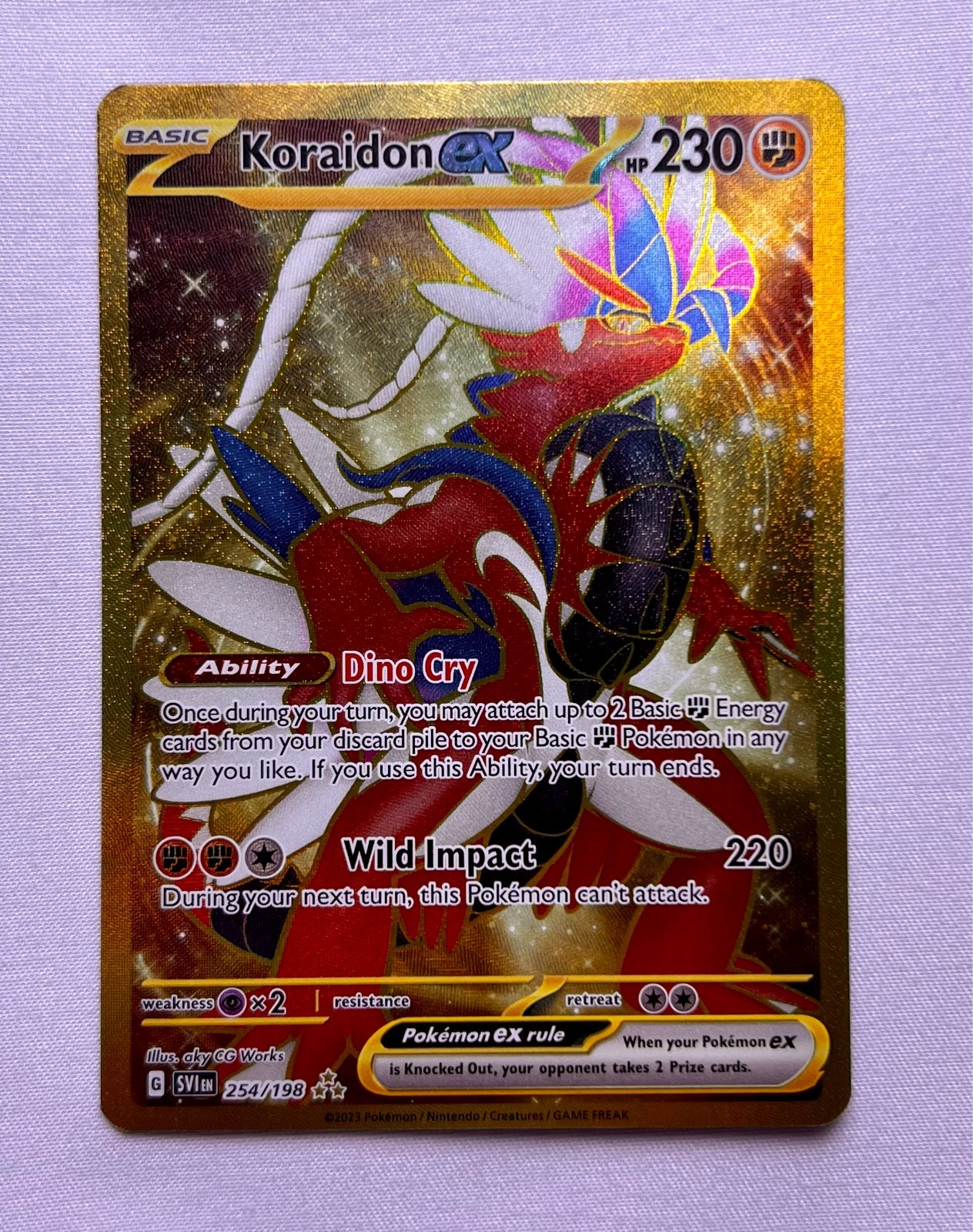 Pokémon TCG Koraidon EX 254/198 Scarlet Violet Base Set Hyper Rare Holo Pokémon TCG Koraidon EX 254/198 Scarlet Violet Base Set Hyper Rare Holo