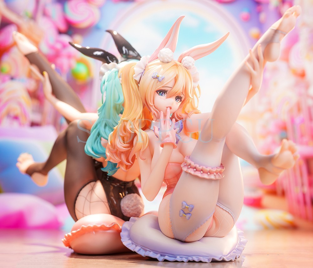 2pc 1/7 Scale Set Sexy Twins Flexable BUNNY GIRL Hentai Figure Set NEW 2pc Set
