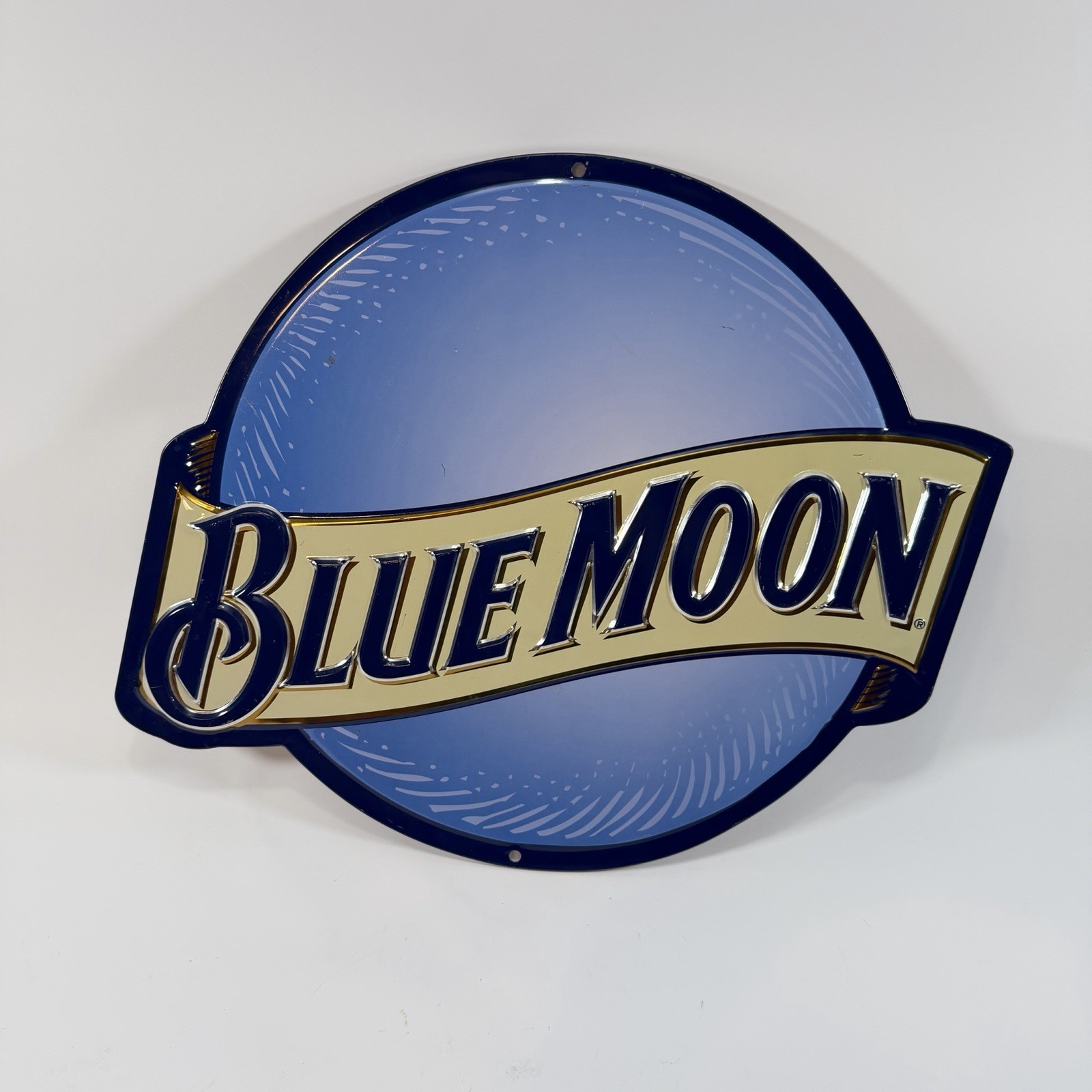 2011 Blue Moon Brewing Company Metal Embossed Hanging Beer Sign Advertising