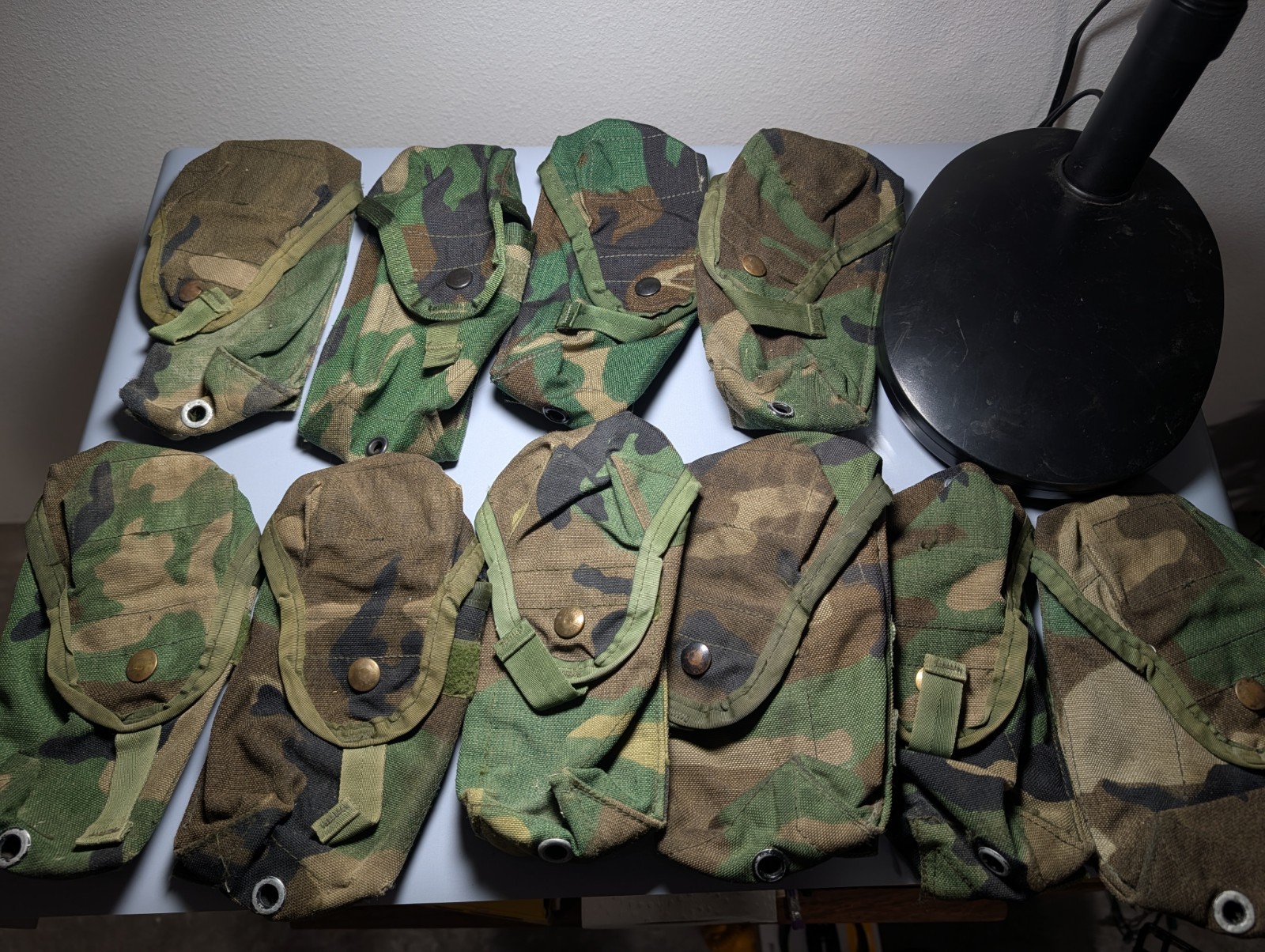 Lot of 10 USGI MOLLE II Double Mag Pouches Woodland Camo Used Random