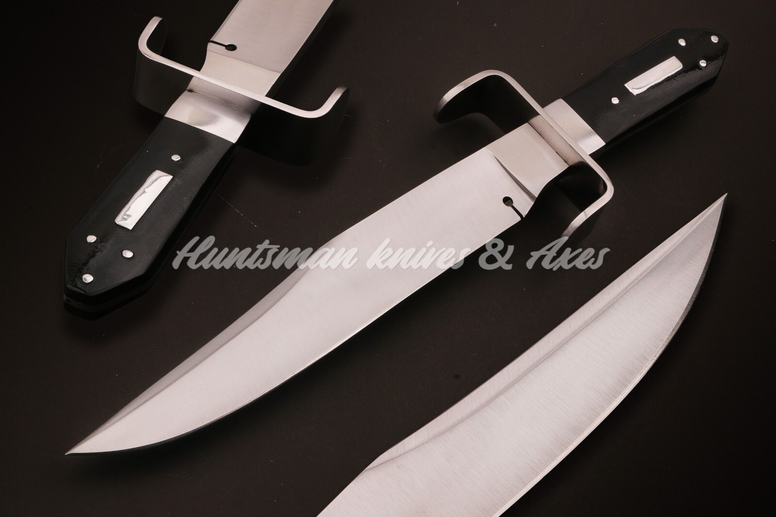 Coffin Handle Hell Belle\'s BOWIE Replica In Black Micarta Sharp Swedge 8mm Spine