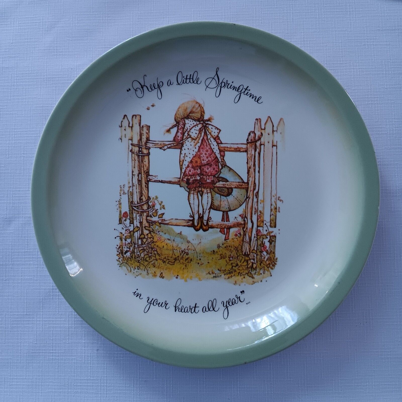 Vintage Holly Hobbie Plate 1972 -Keep a Little Springtime In your heart all year